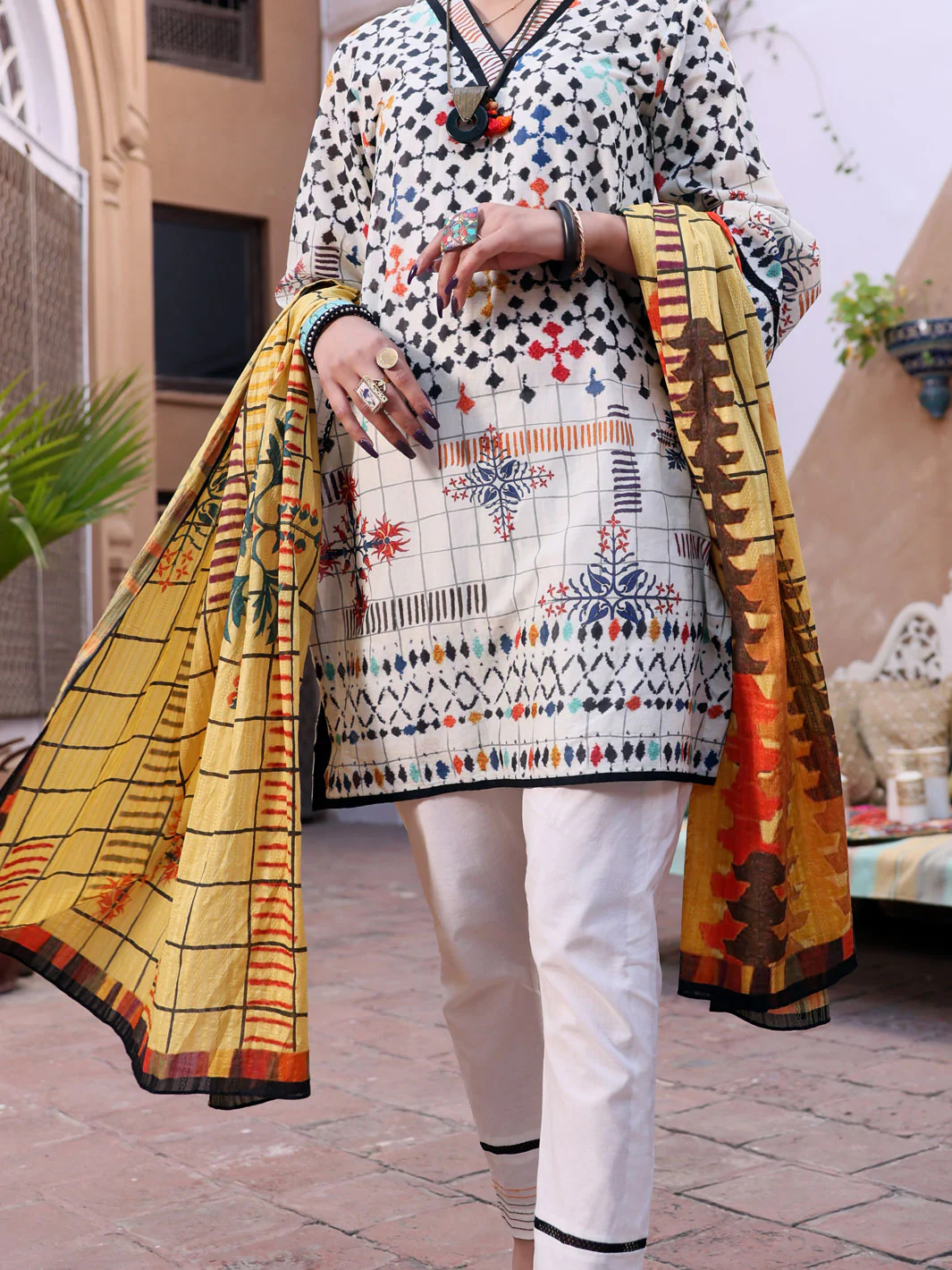 Ivory Lawn 3 Piece Unstitched - ALP-3PS-1083