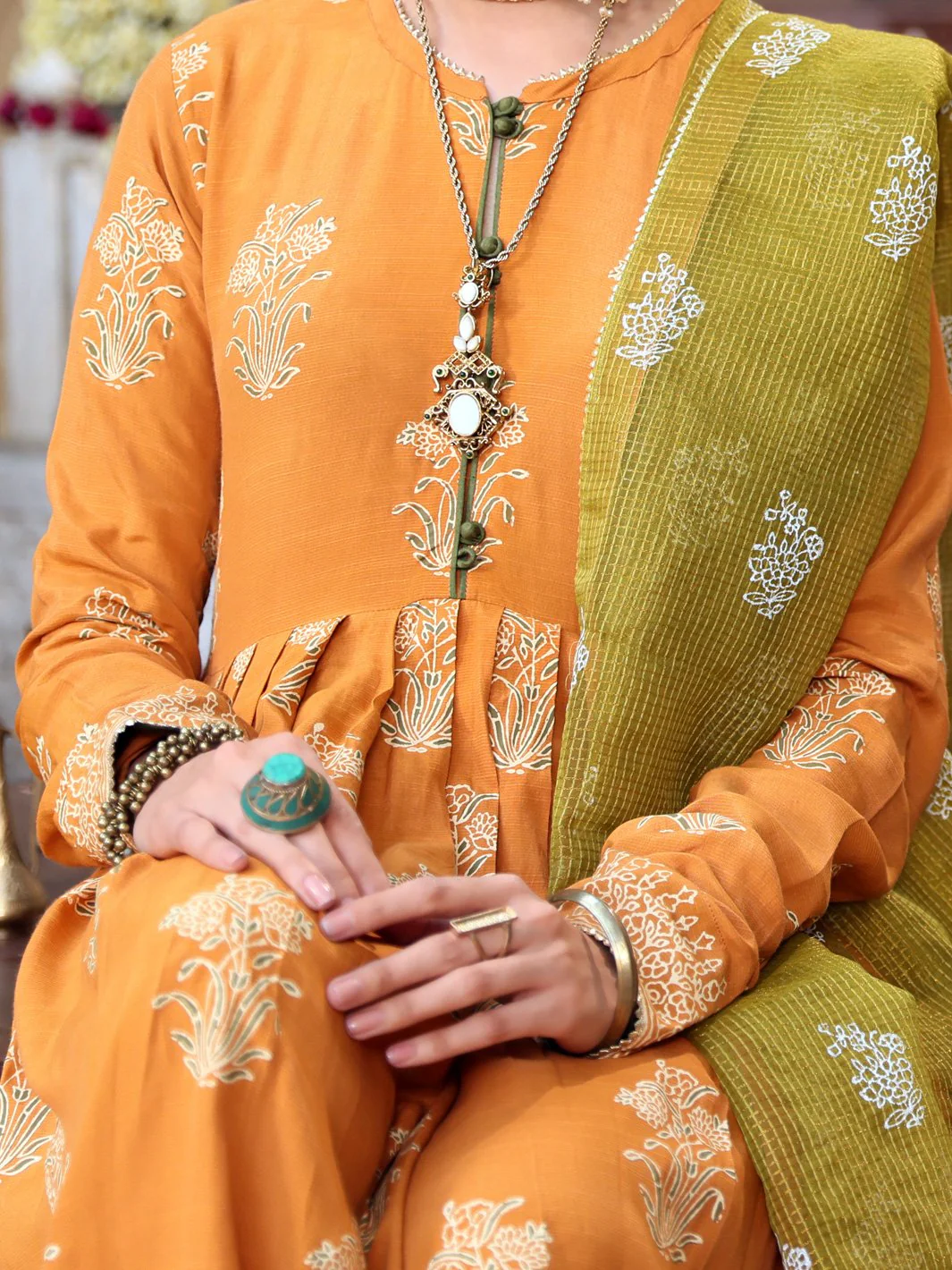 Mustard Cambric 3 Piece Stitched - ALP-3PS-1091/S - Image 4