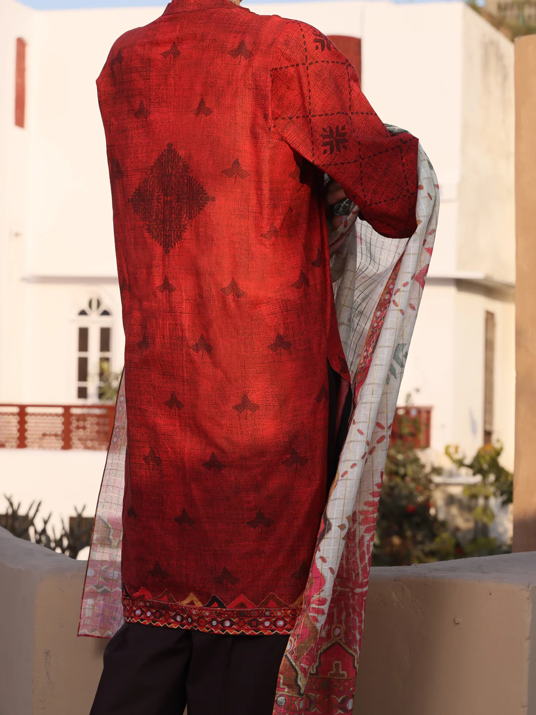 Maroon Lawn 3 Piece Stitched - ALP-3PS-1118/S - Image 3