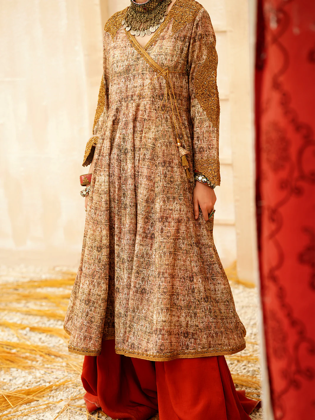 Beige Jacquard 3 Piece Stitched - ALP-3PS-1166 - Image 3
