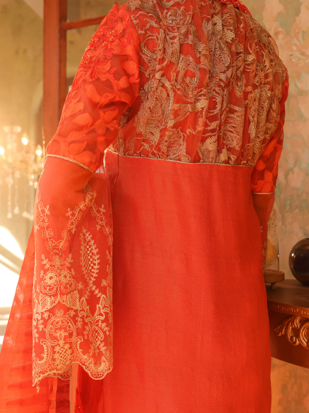 Orange Mesuri 3 Piece Stitched - ALP-3PS-1292 - Image 2