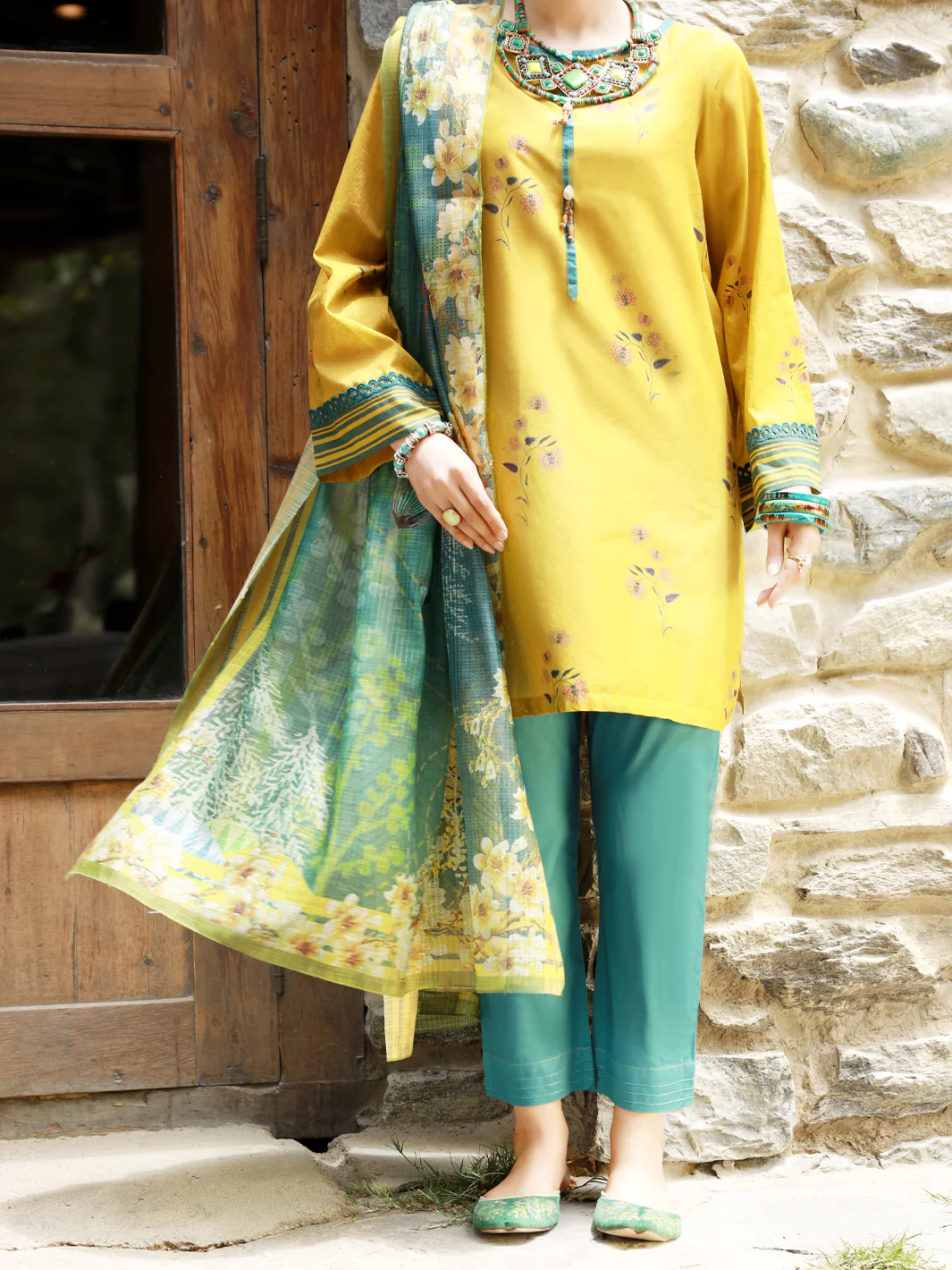 Lime Green Lawn 3 Piece Unstitched - ALP-3PS-1379 - Image 4