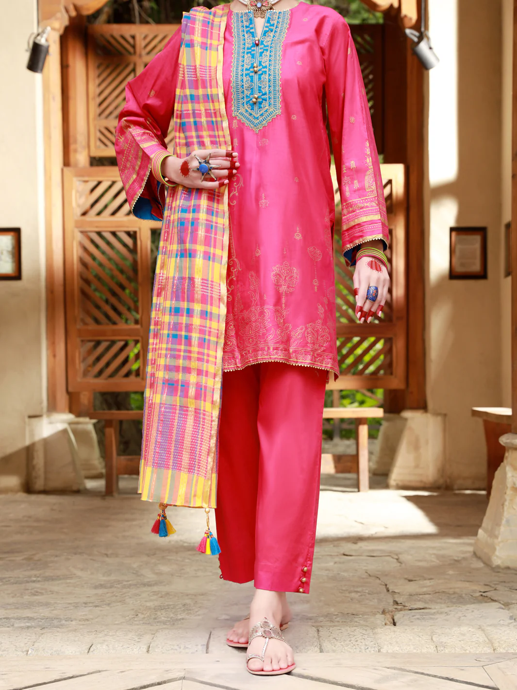 Fuchsia Lawn 3 Piece Stitched - ALP-3PS-1383
