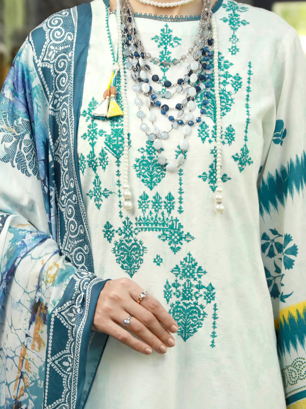 Aqua Dobby 3 Piece Stitched - ALP-3PS-1391 - Image 3