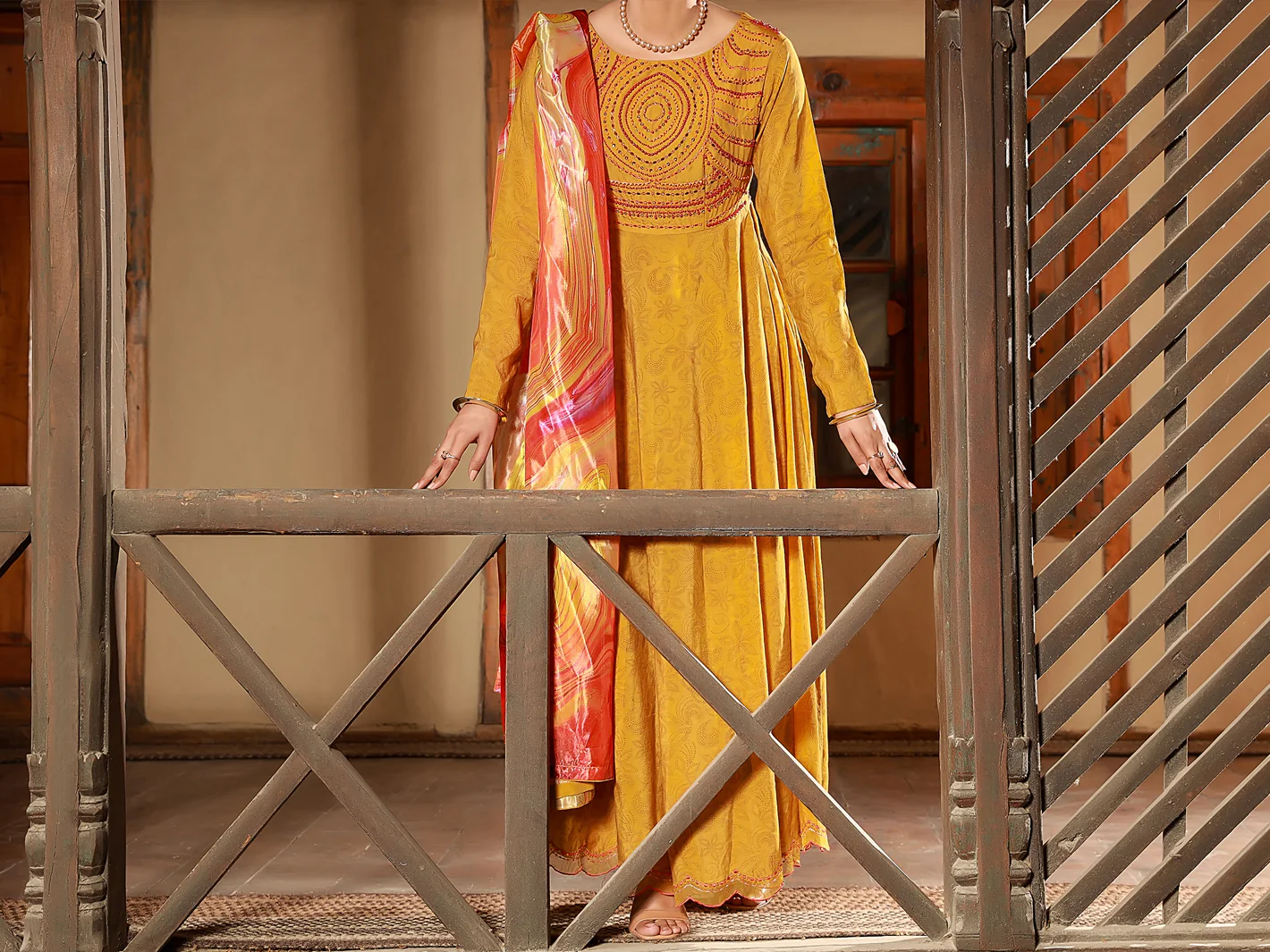 Mustard 3 Piece Unstitched - ALP-3PS-1403 - Image 3