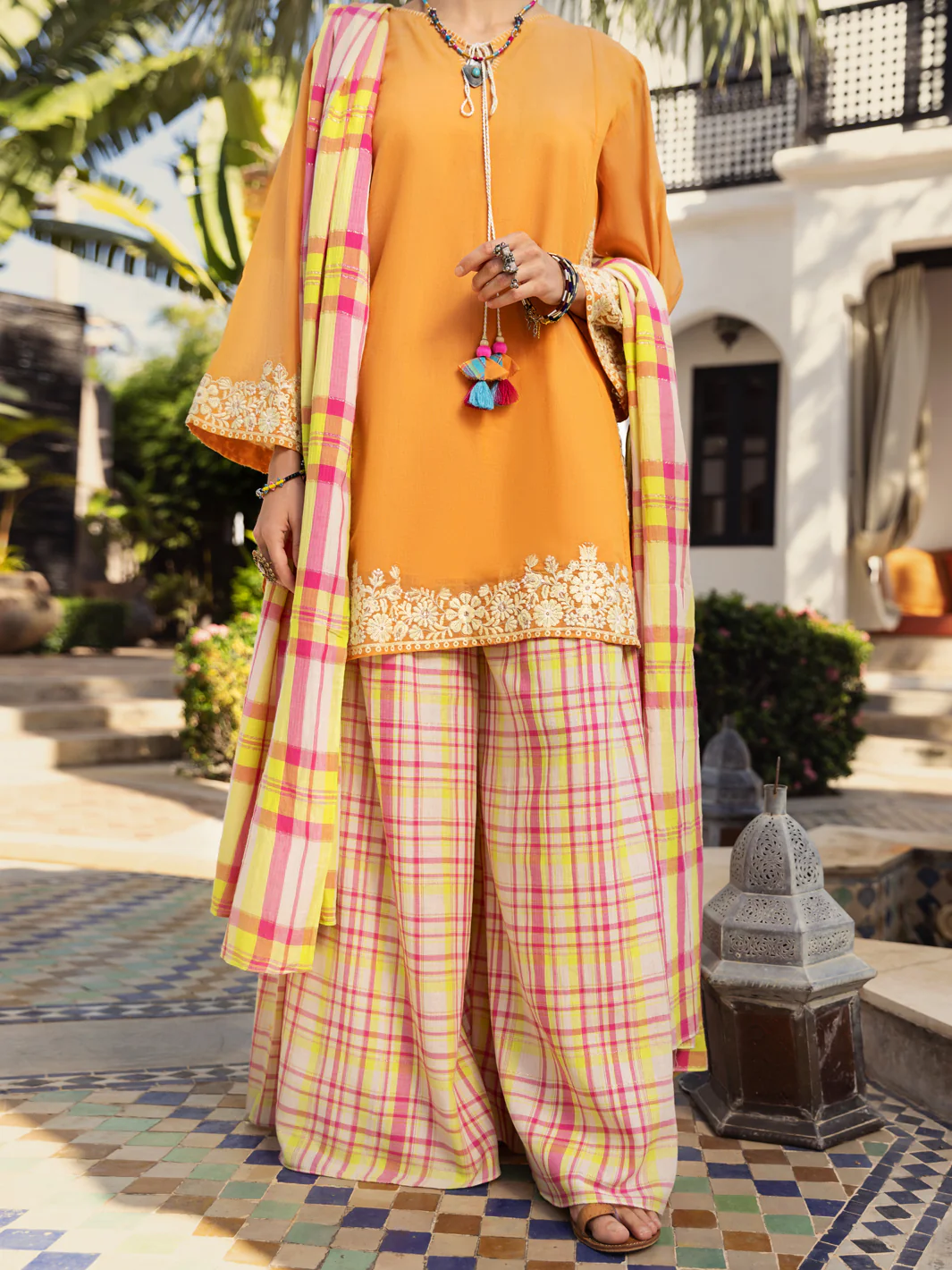 Peach Poly-Cotton 3 Piece Stitched - ALP-3PS-1438