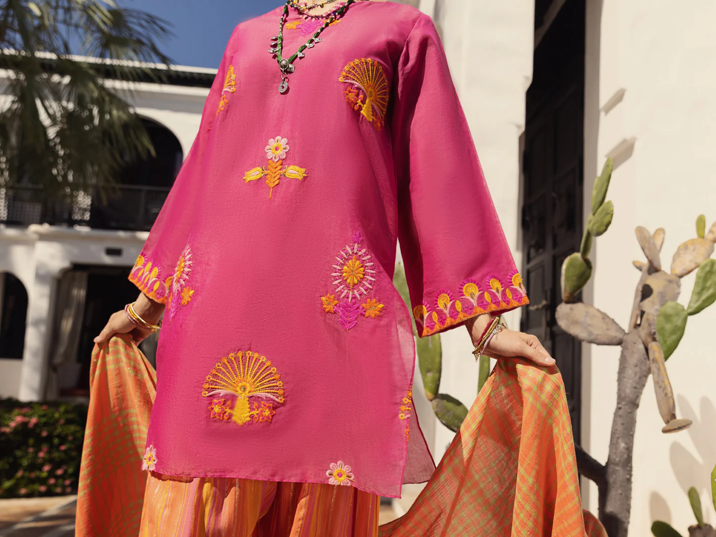 Pink Cotton Yarn-Dyed 3 Piece Unstitched - ALP-3PS-1441 - Image 4