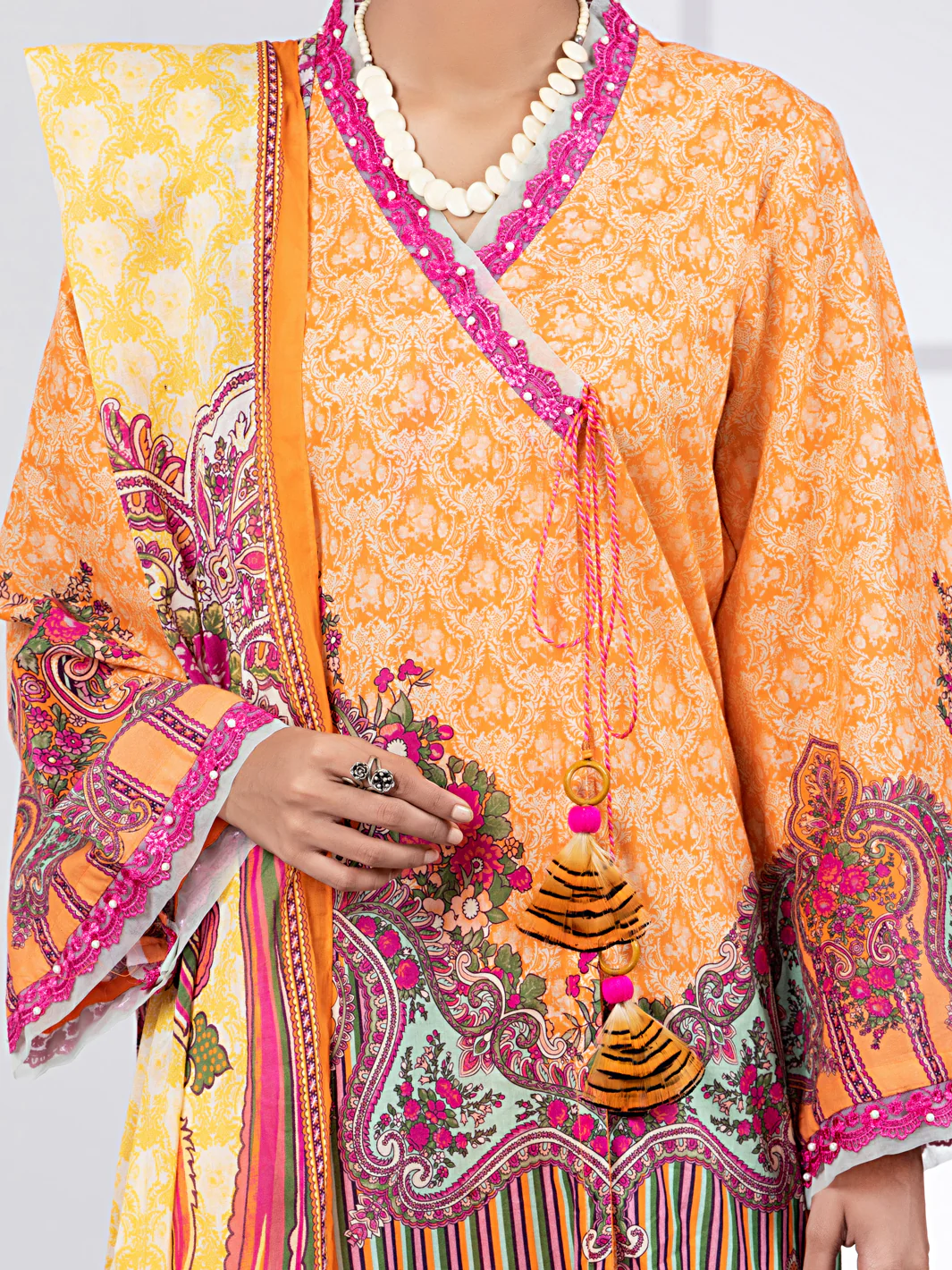 Orange Lawn 3 Piece Unstitched - ALP-3PS-1475 - Image 3