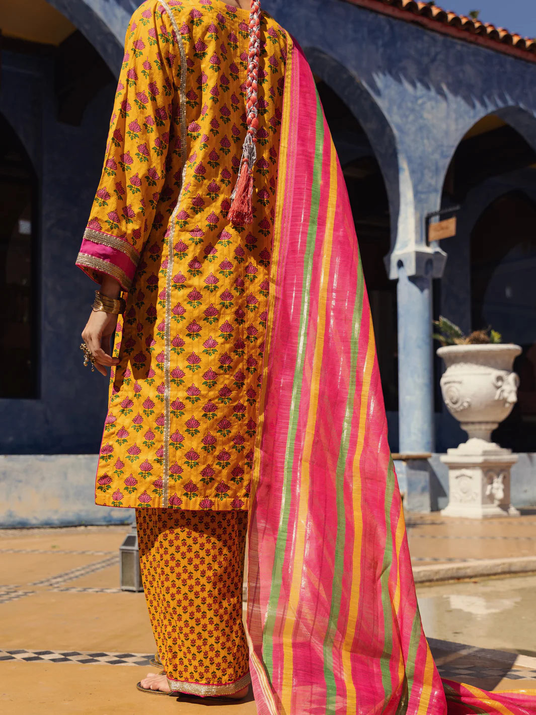 Mustard Jacquard 3 Piece Unstitched - ALP-3PS-1503 - Image 2