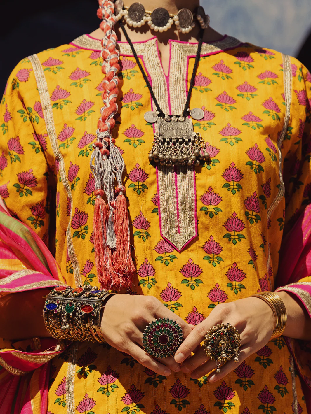 Mustard Jacquard 3 Piece Stitched - ALP-3PS-1503 - Image 4