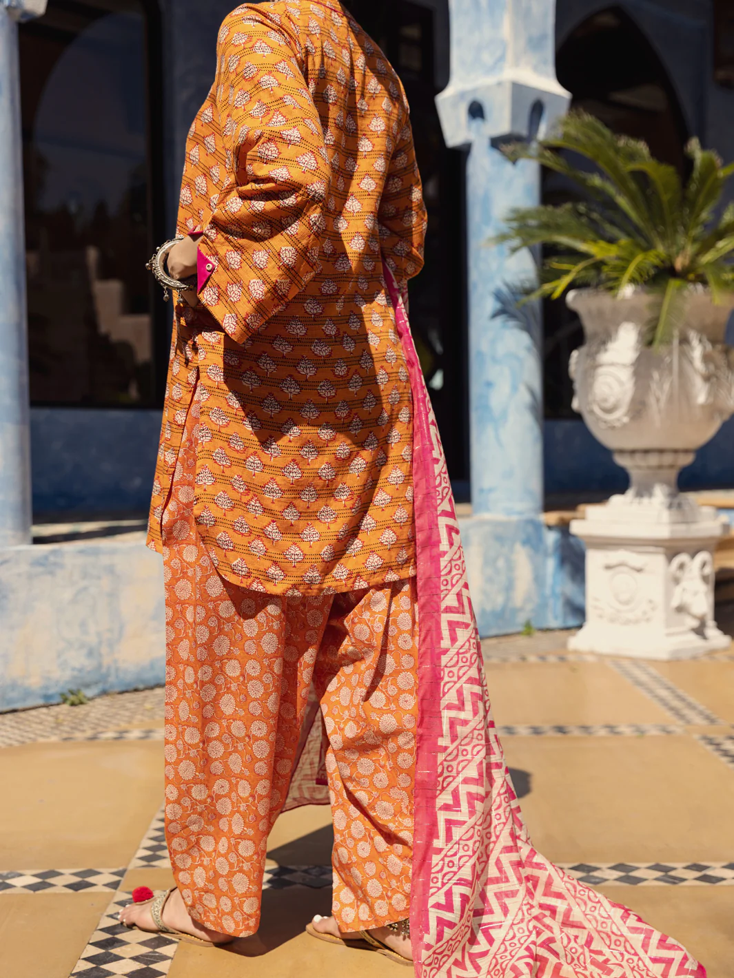 Orange Dobby 3 Piece Unstitched - ALP-3PS-1504 - Image 2