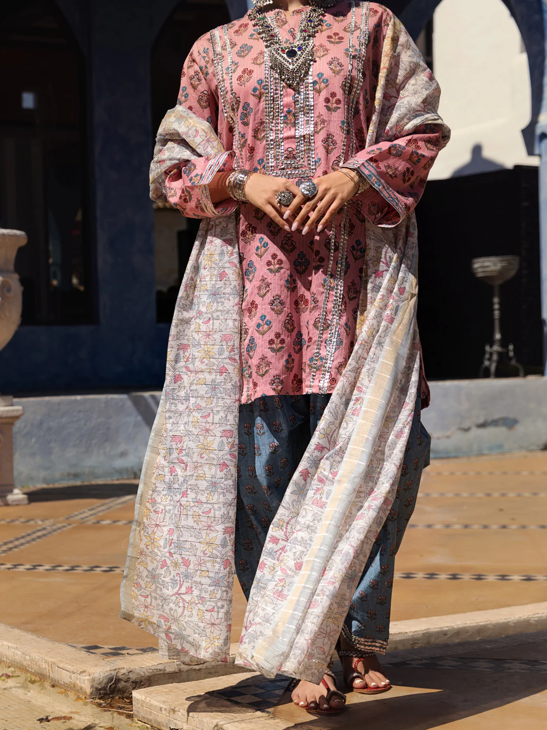 Peach Lino Kara 3 Piece Unstitched - ALP-3PS-1505