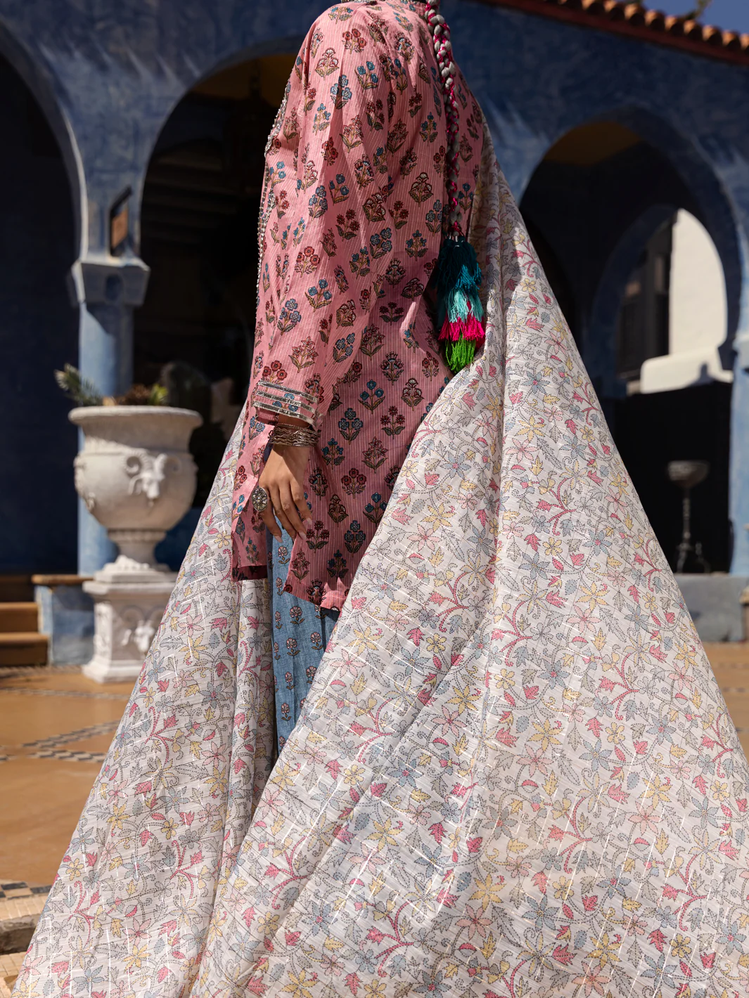Peach Lino Kara 3 Piece Stitched - ALP-3PS-1505 - Image 2