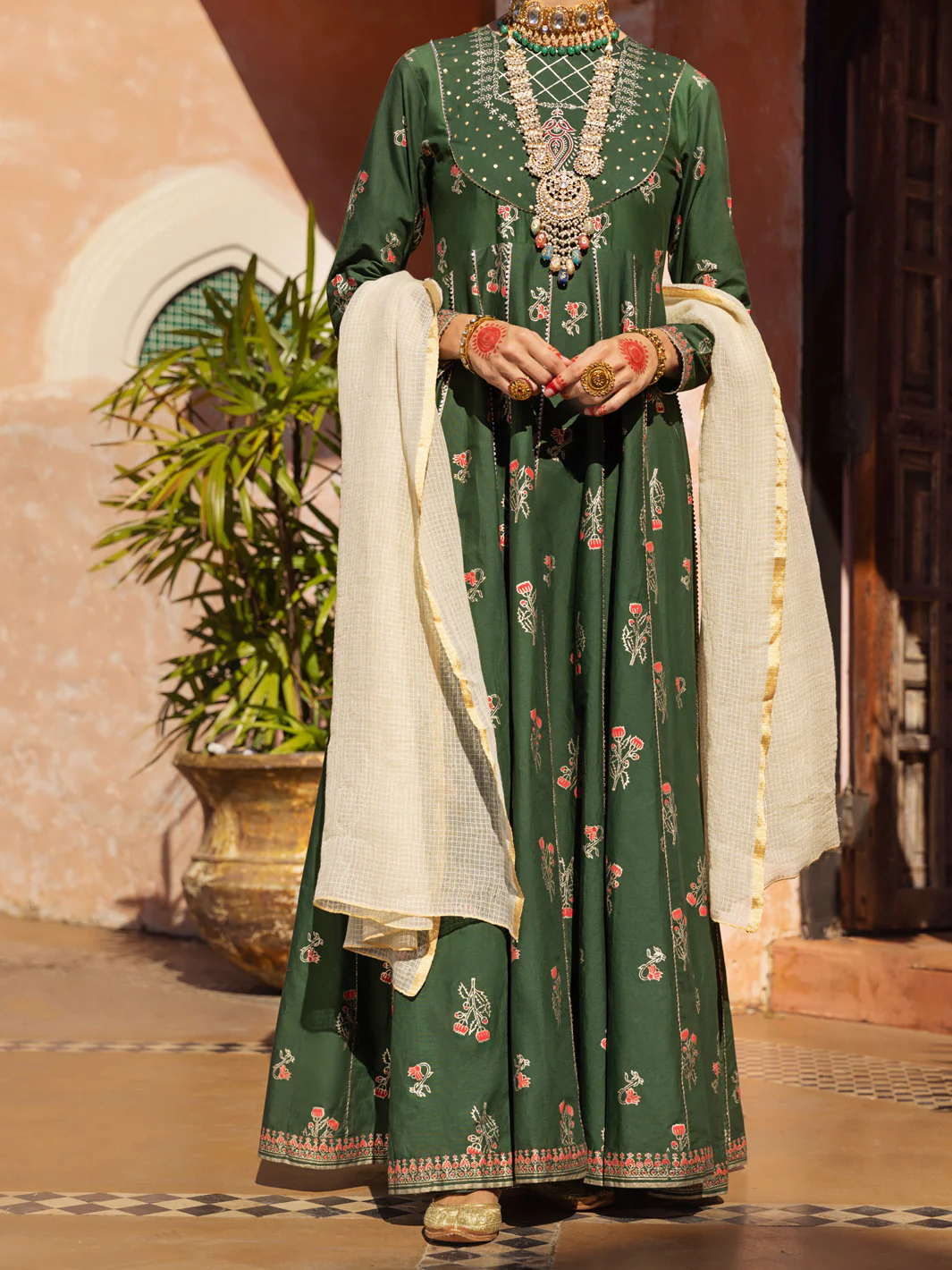 Dark Green Cambric 3 Piece Stitched - ALP-3PS-1522 - Image 2
