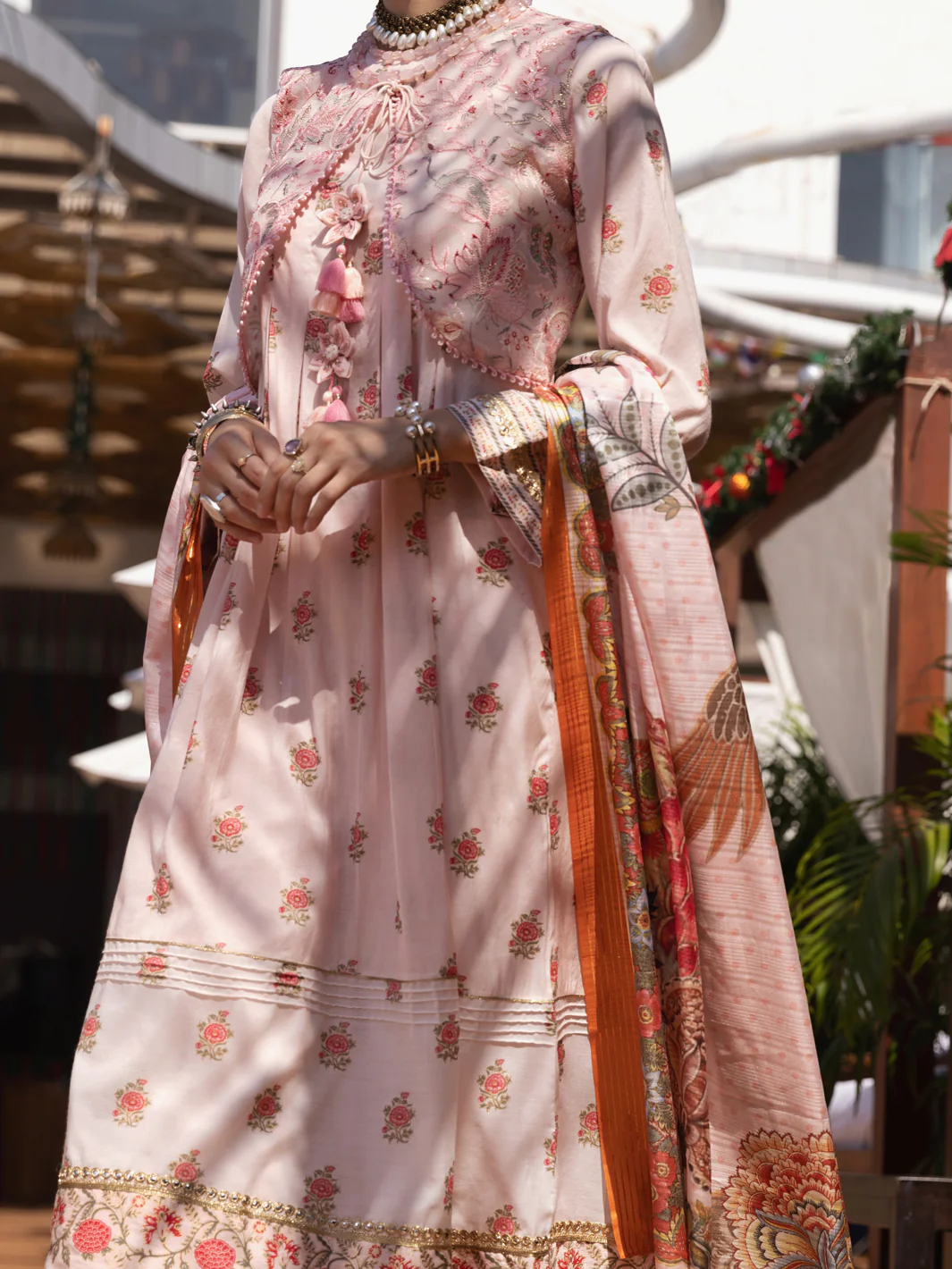 Peach Chanderi 3 Piece Unstitched - ALP-3PS-1531 - Image 3