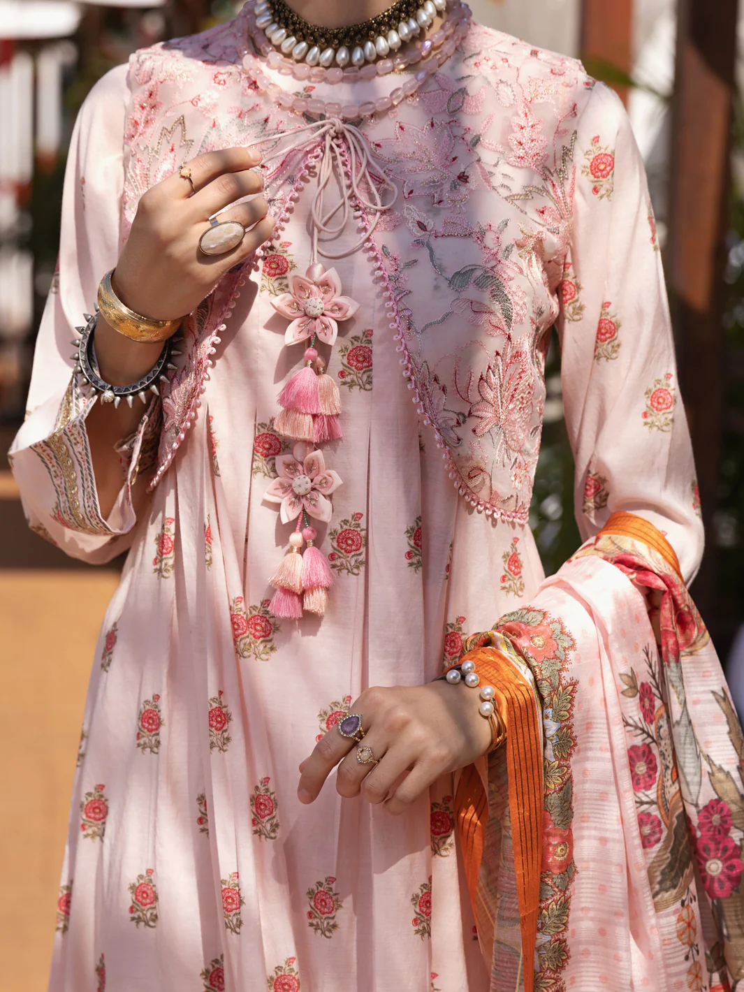 Peach Chanderi 3 Piece Unstitched - ALP-3PS-1531 - Image 4