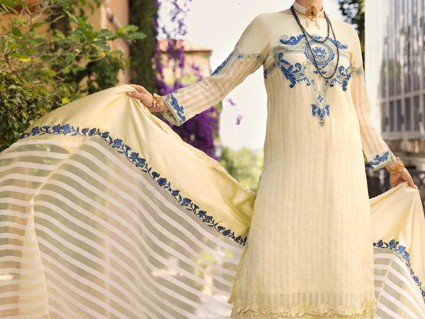 Pista Green Striped Khaddi 3 Piece Stitched - ALP-3PS-1539 - Image 5