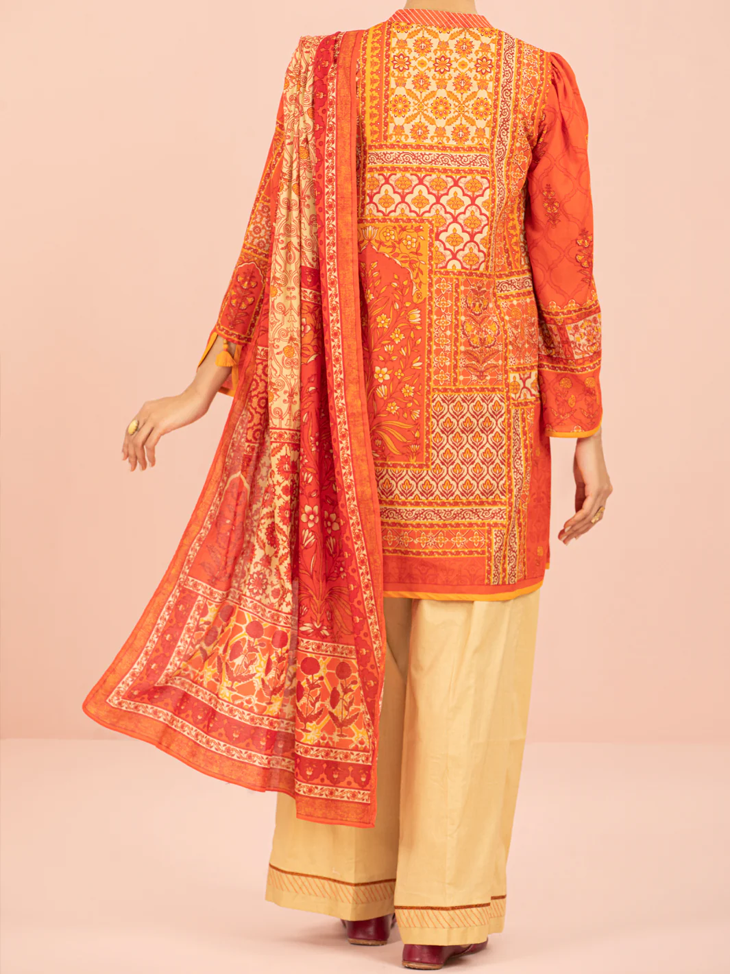Orange Lawn 3 Piece Unstitched - ALP-3PS-1549 - Image 2