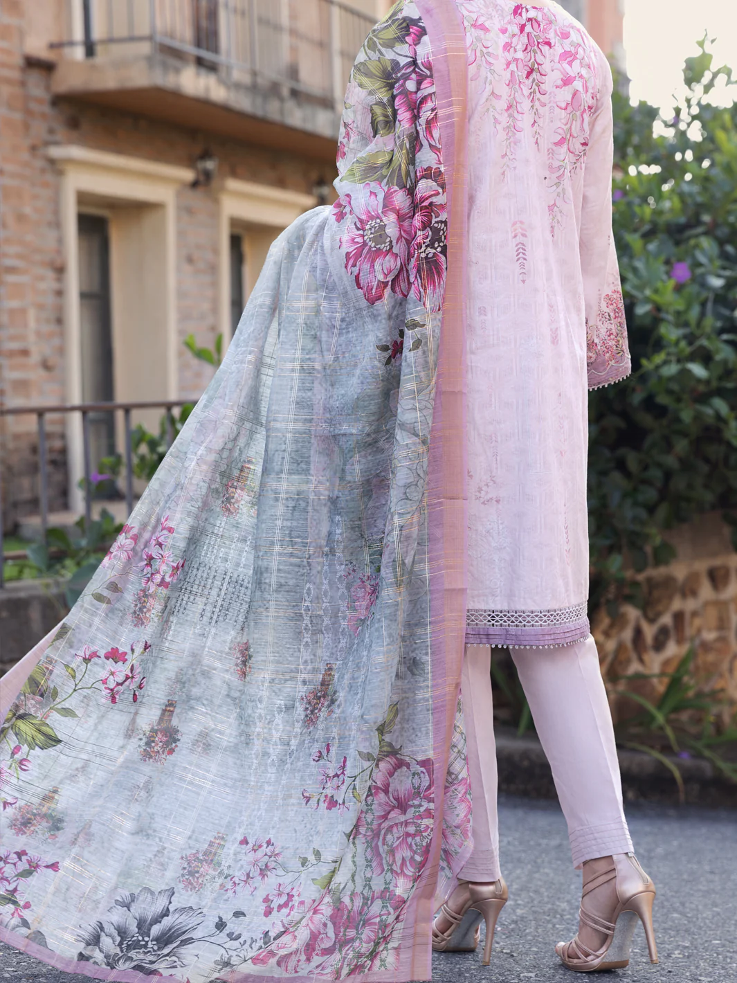 Light Pink Jacquard 3 Piece Unstitched - ALP-3PS-1574 - Image 2