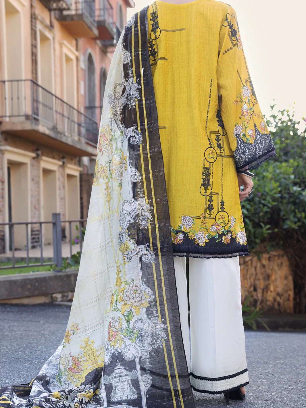 Beige Jacquard 3 Piece Stitched - ALP-3PS-1575 - Image 2