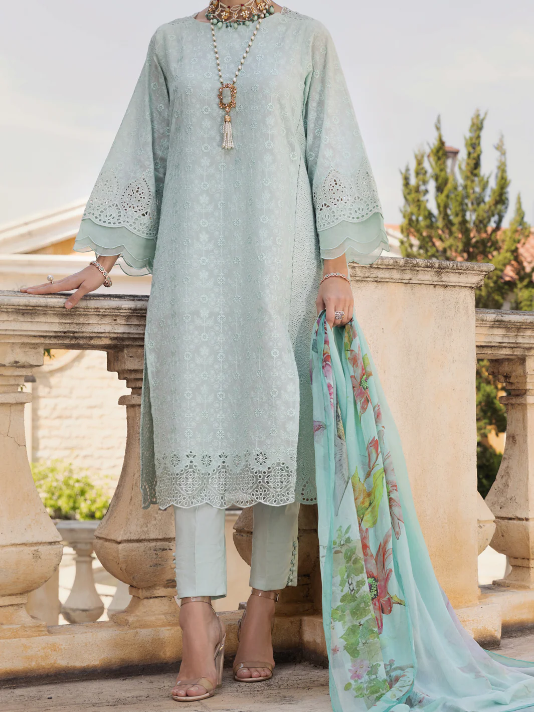 Ferozi Schiffli Lawn 3 Piece Stitched - ALP-3PS-1586 - Image 3