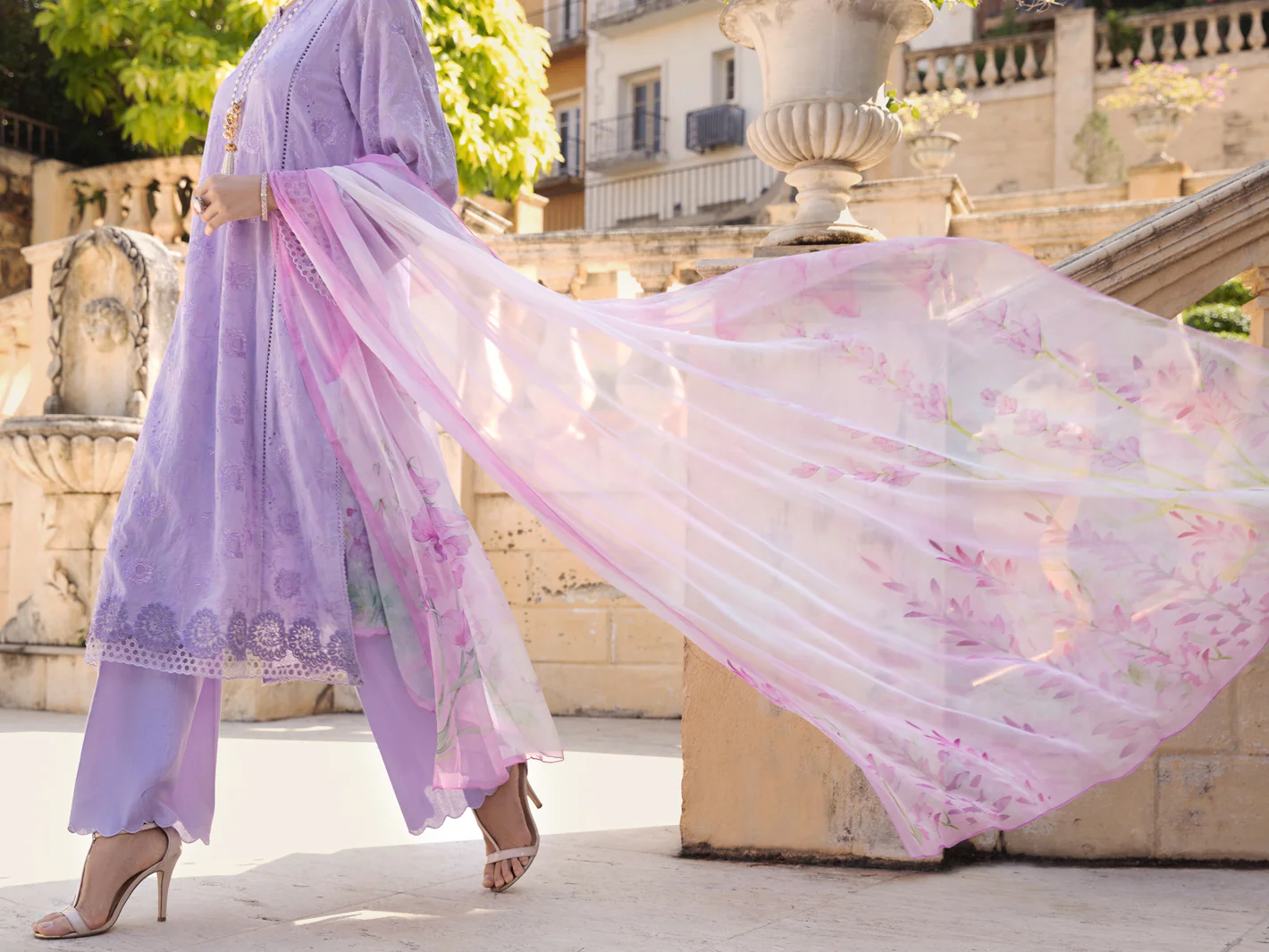 Light Purple Schiffli Lawn 3 Piece Stitched - ALP-3PS-1587 - Image 4