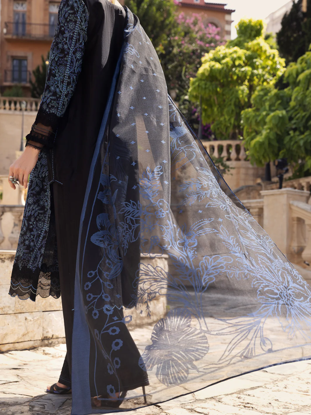 Blue & Black Lawn 3 Piece Unstitched - ALP-3PS-1591 - Image 2
