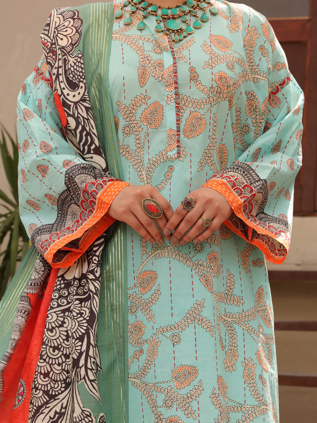 Aqua Lawn 3 Piece Stitched - ALP-3PS-1605 - Image 4
