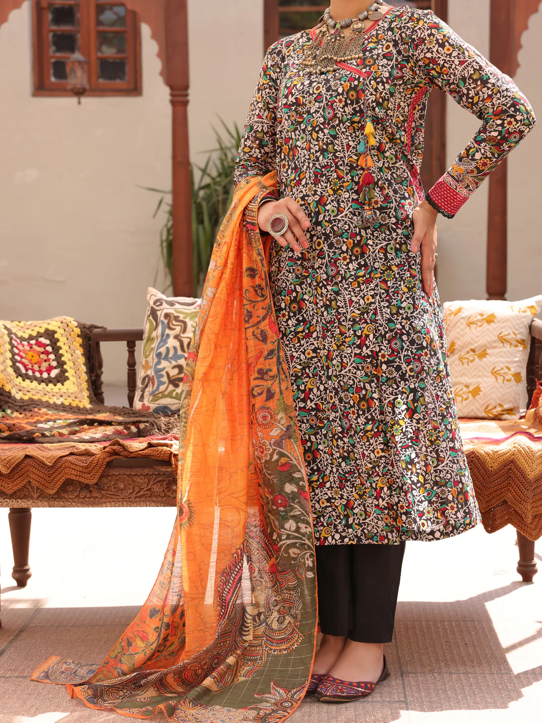 Multicolor Lawn 3 Piece Unstitched - ALP-3PS-1608 - Image 2