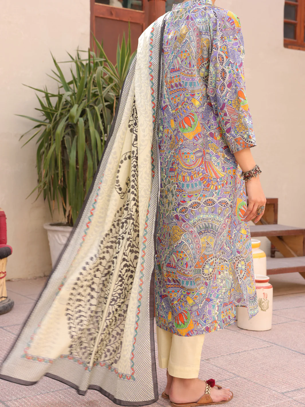 Multicolor Lawn 3 Piece Unstitched - ALP-3PS-1609 - Image 2
