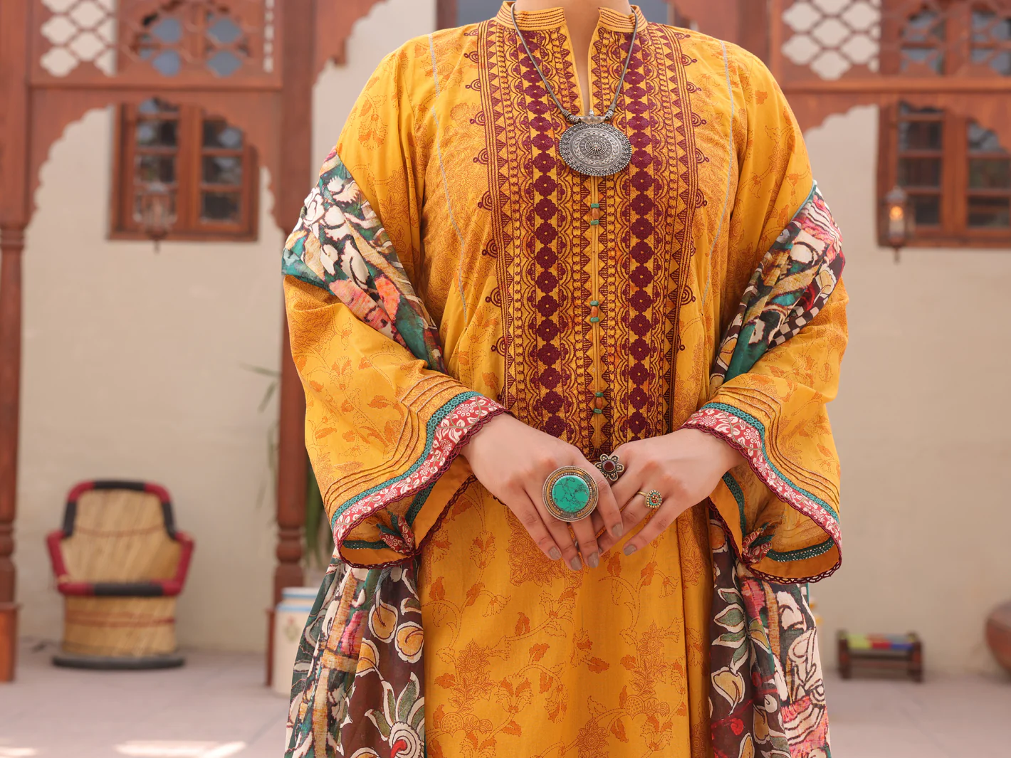 Mustard Lawn 3 Piece Unstitched - ALP-3PS-1610 - Image 4