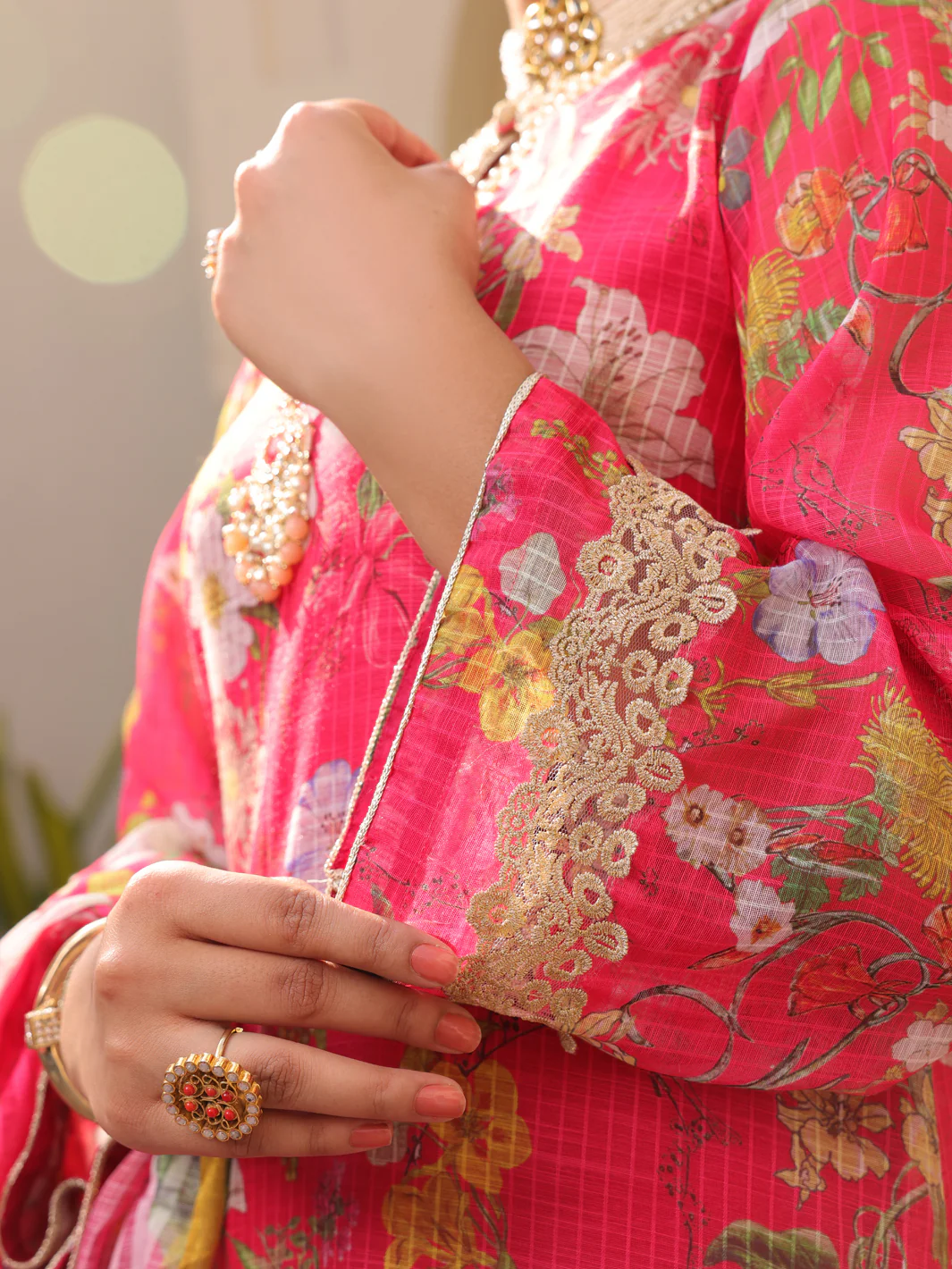 Fuchsia Poly Slub 3 Piece Unstitched - ALP-3PS-1613 - Image 3