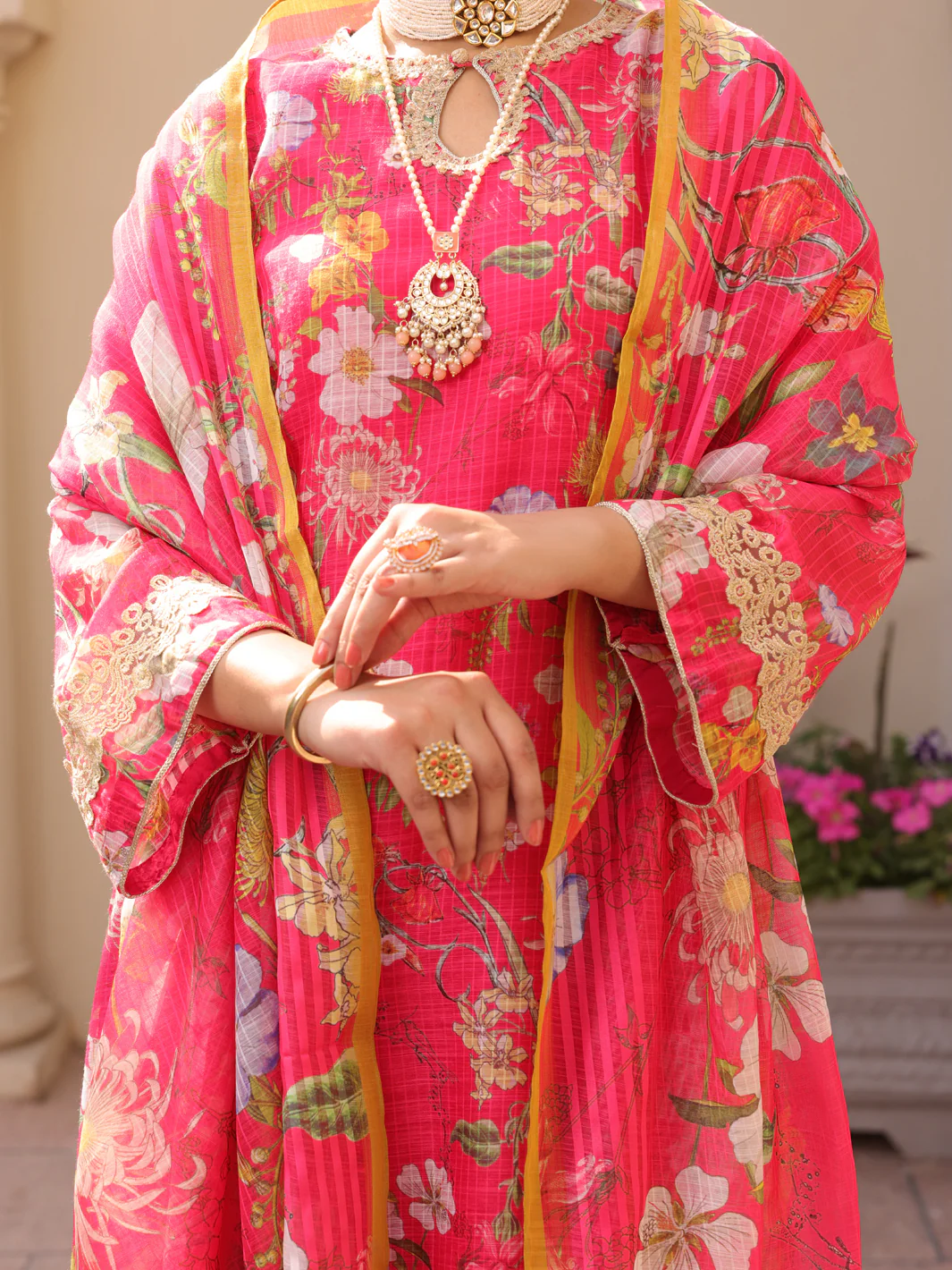 Fuchsia Poly Slub 3 Piece Unstitched - ALP-3PS-1613 - Image 5