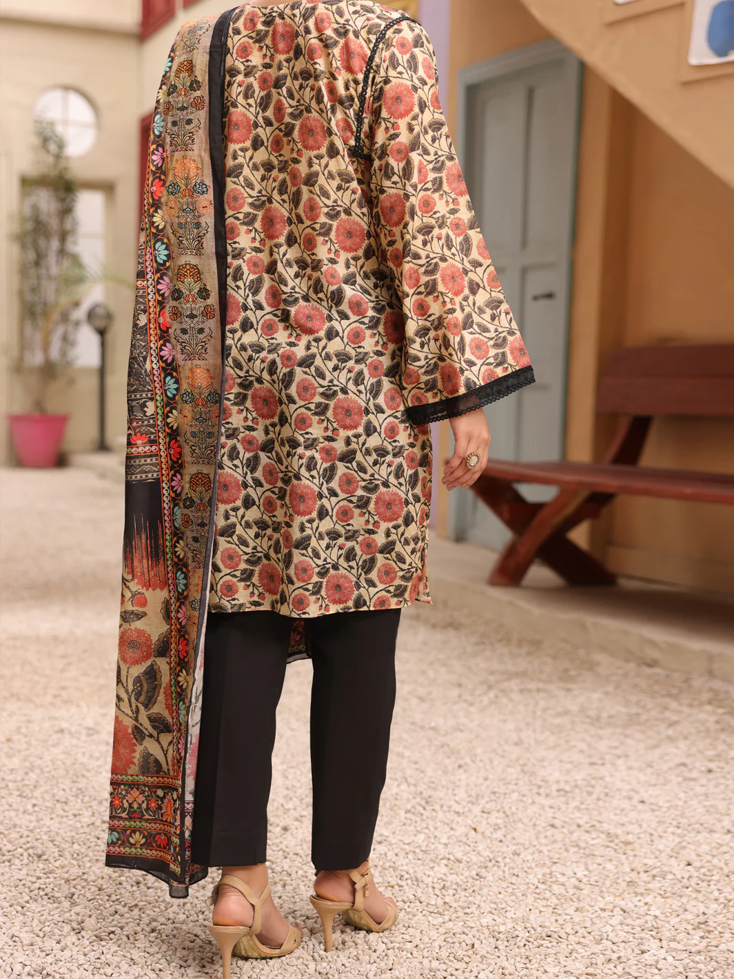 Beige Lawn 3 Piece Unstitched - ALP-3PS-1674 - Image 2