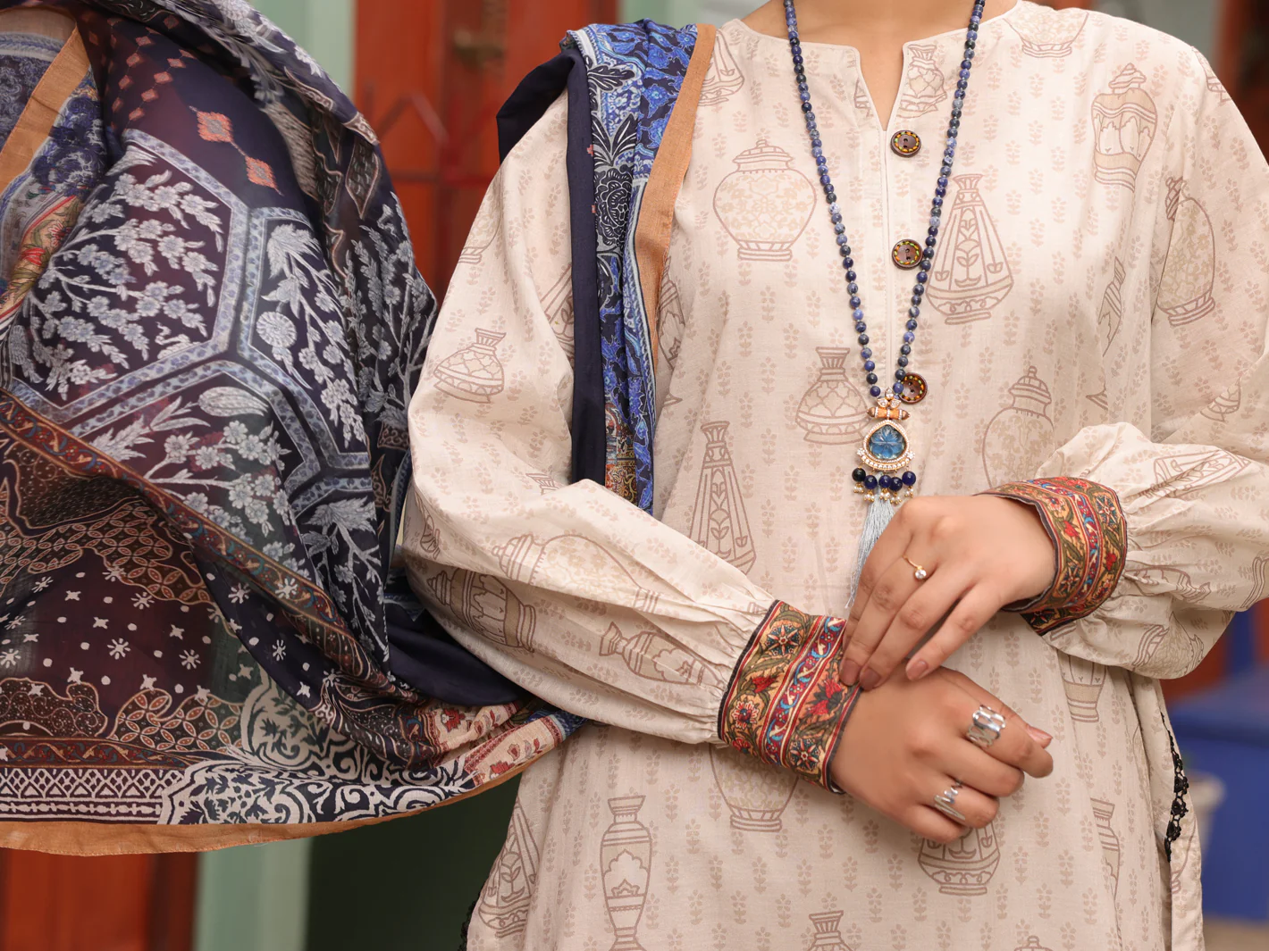Beige Lawn 3 Piece Unstitched - ALP-3PS-1678 - Image 4