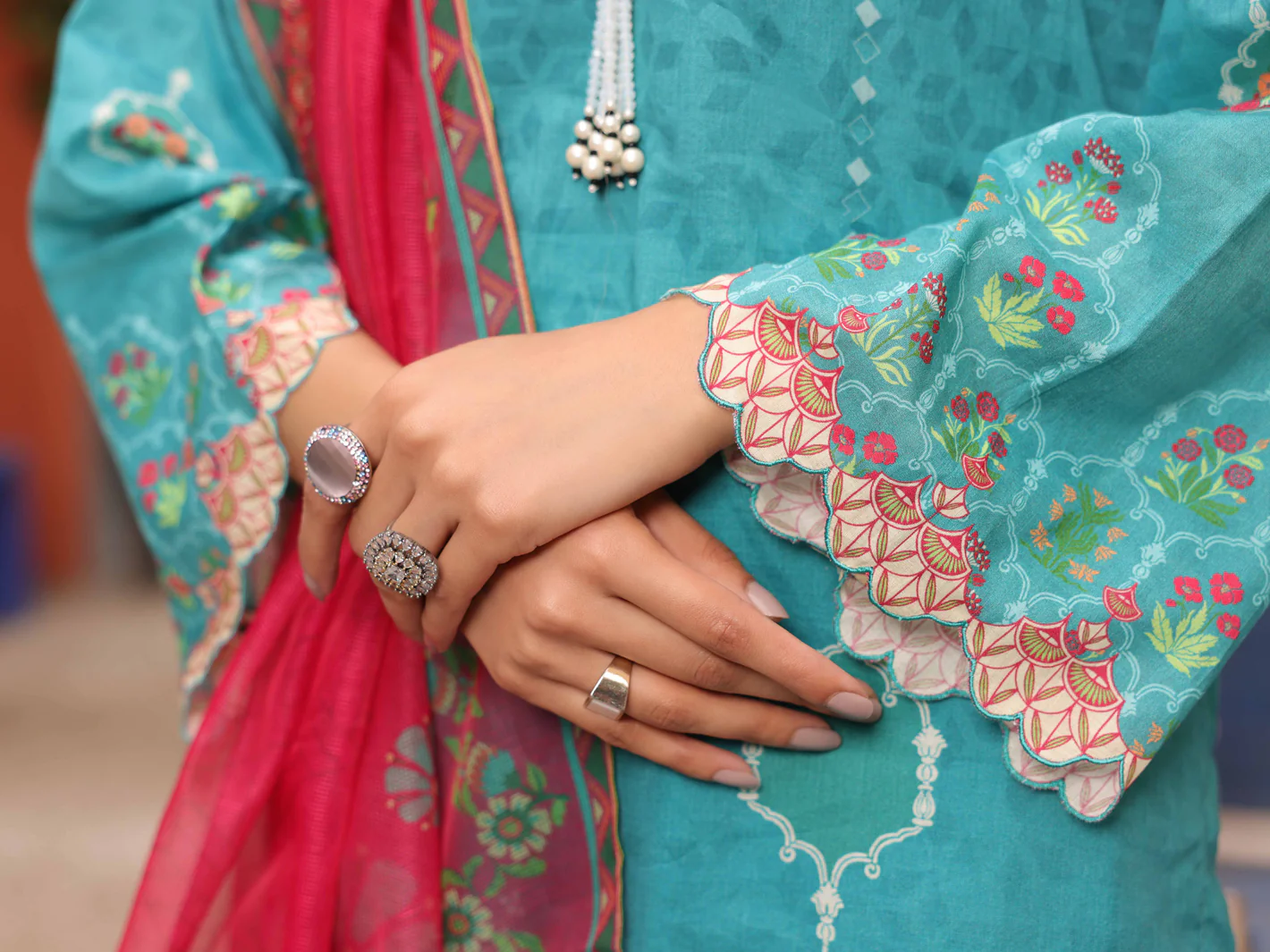 Turquoise Lawn 3 Piece Unstitched - ALP-3PS-1679 - Image 4
