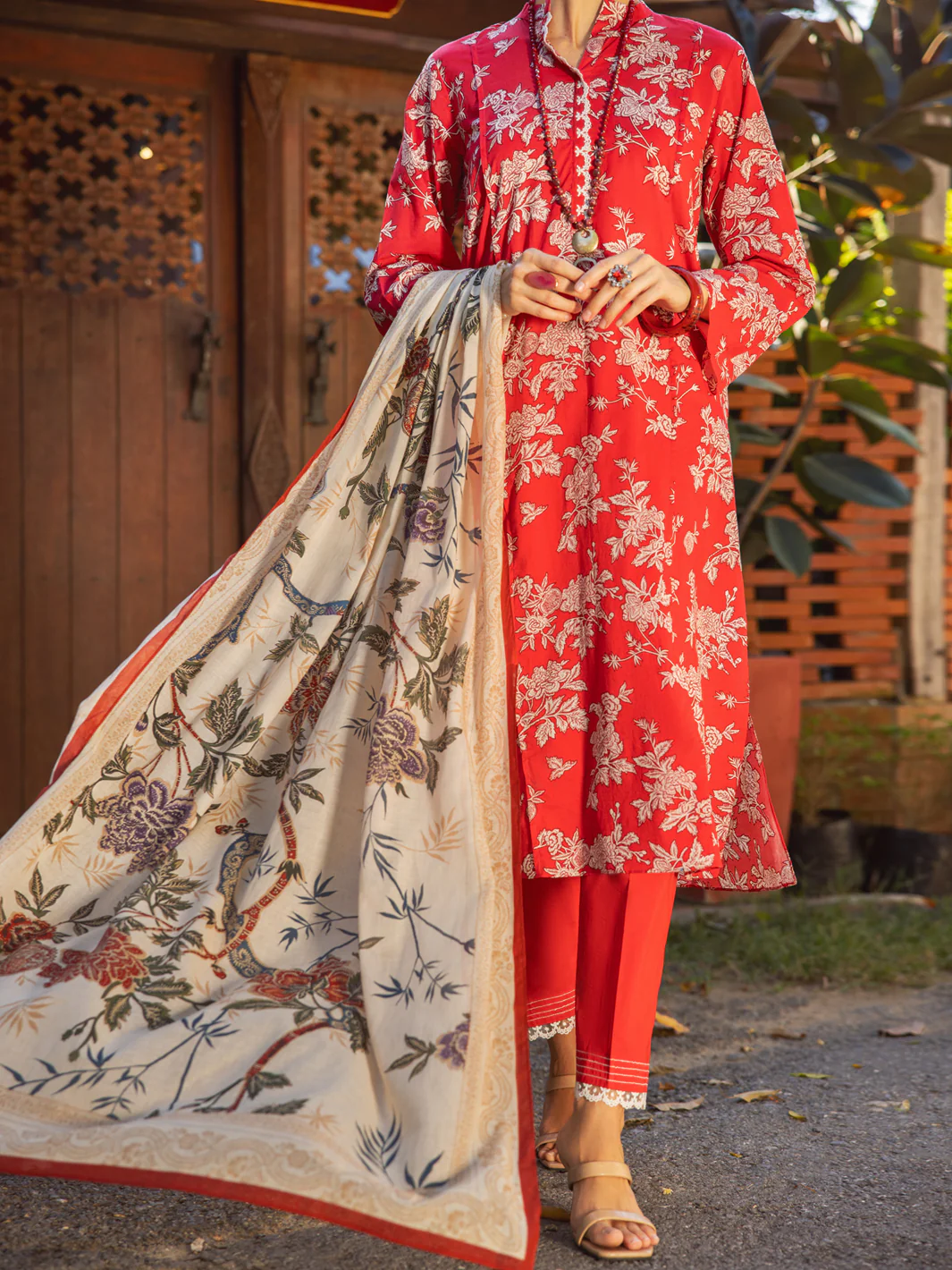 Red Lawn 3Pc Stitched - ALP-3PS-1717