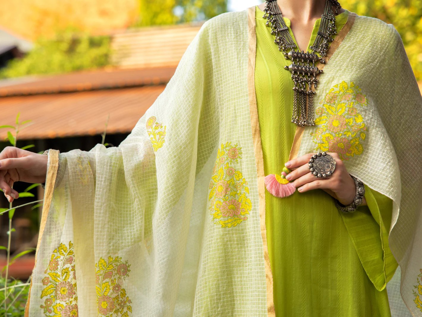 Lime Green Dobby 3Pc Stitched - ALP-3PS-1829 - Image 4