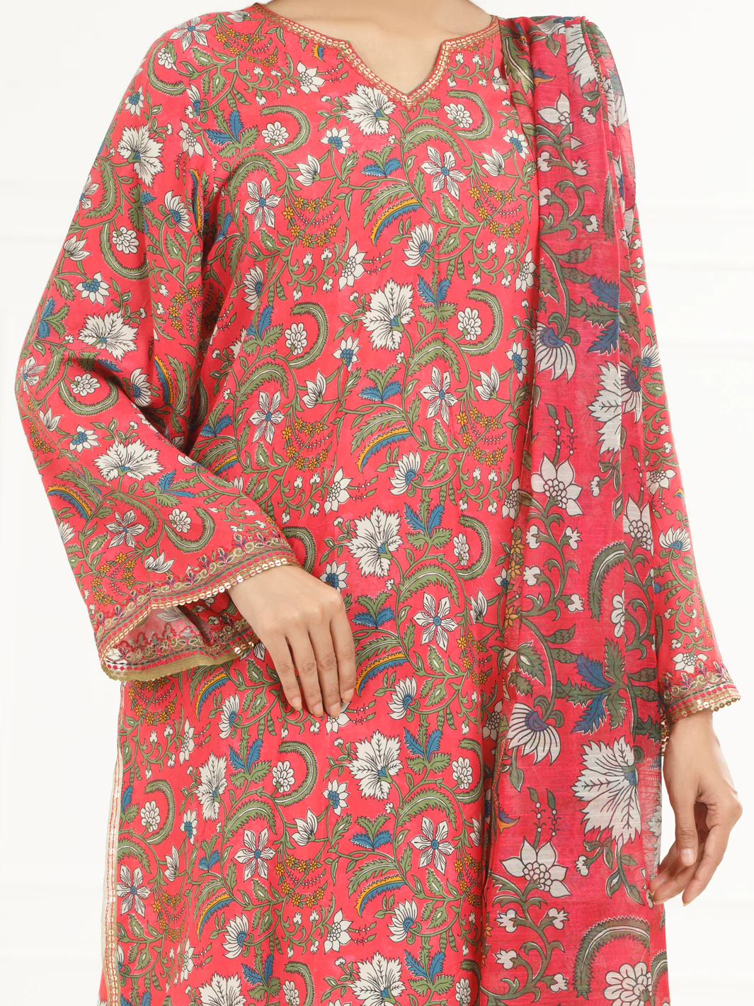 Mehndi Green Yarn Dyed 3 Piece Stitched - ALP-3PS-1931 - Image 3