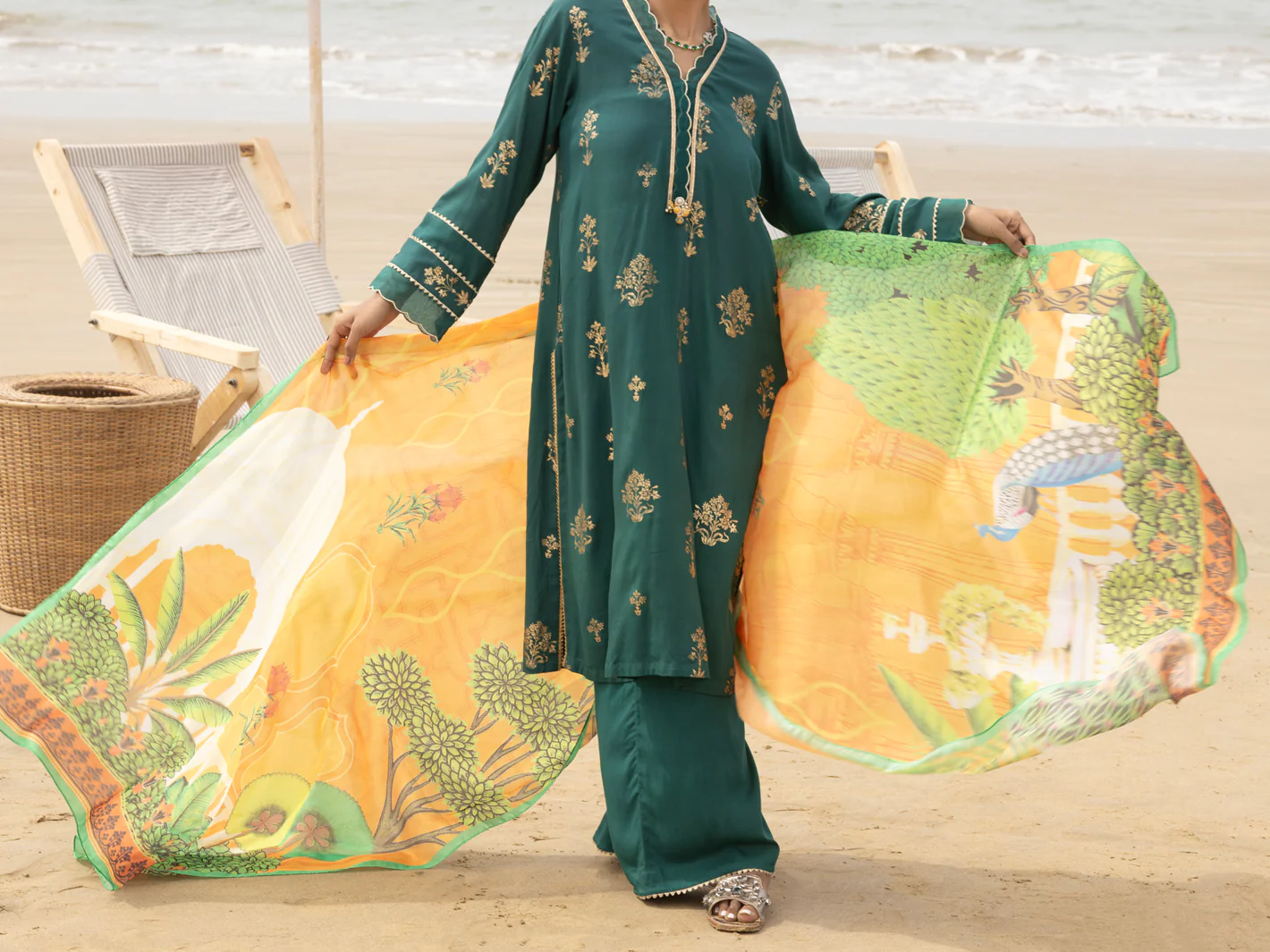 Green Viscose 3 Piece Stitched - ALP-3PS-2043 - Image 4