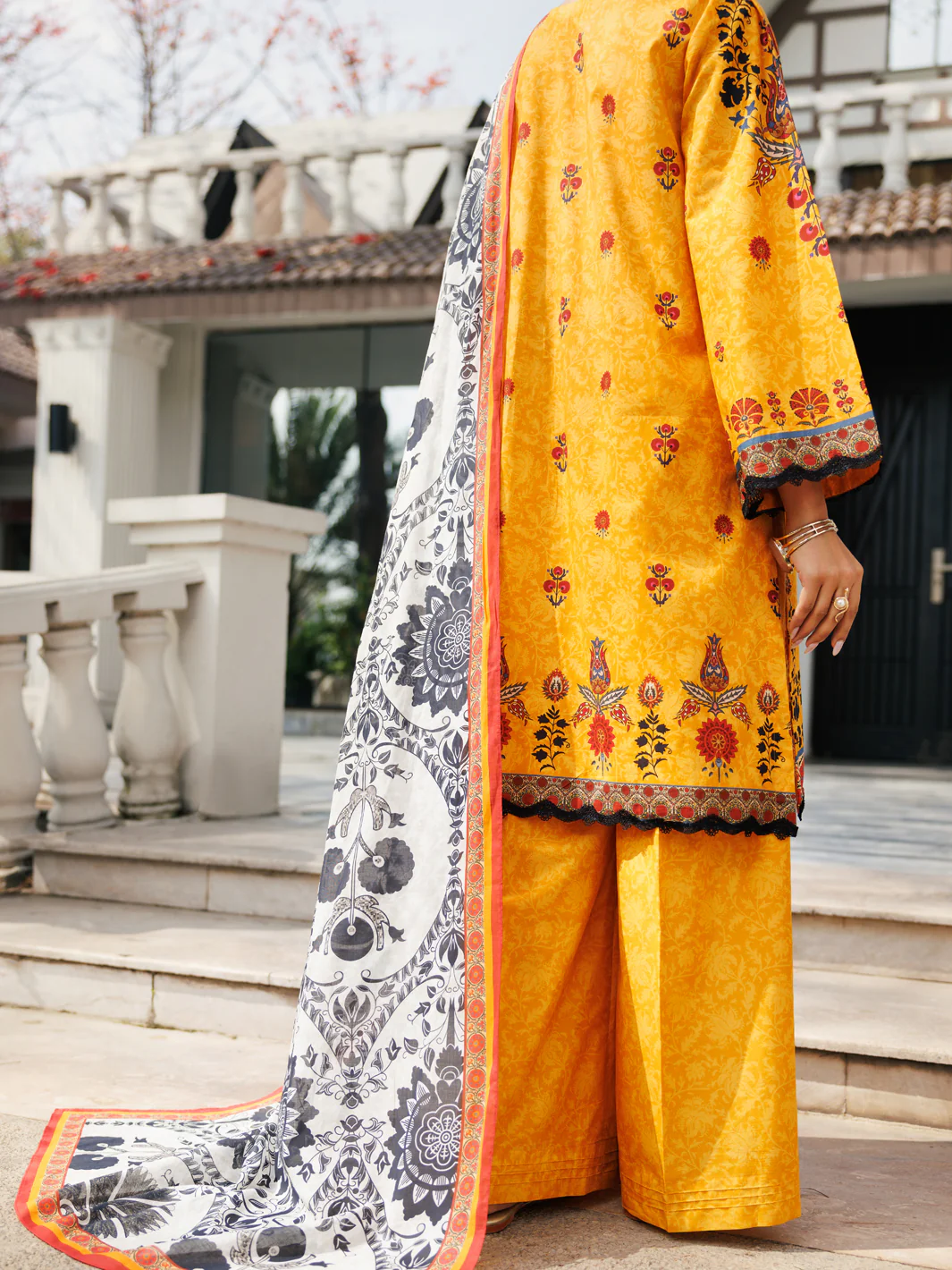 Mustard Lawn 3 Piece Stitched - ALP-3PS-2114 - Image 3