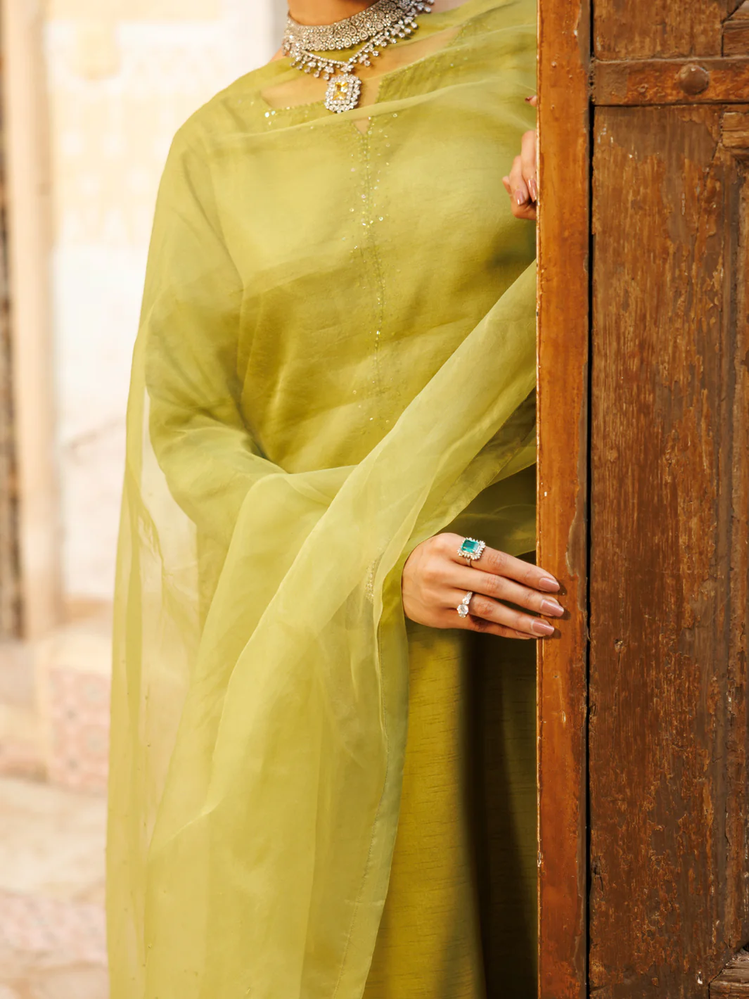 Lime Green 3 Piece Stitched - ALP-3PS-2190 - Image 4
