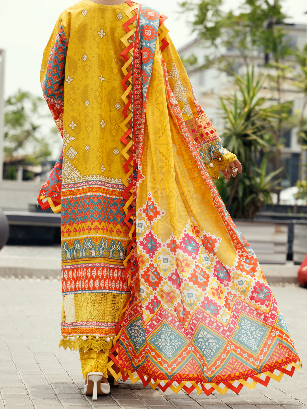 Yellow Cambric 3Pc Unstitched - ALP-3PS-2205 - Image 2