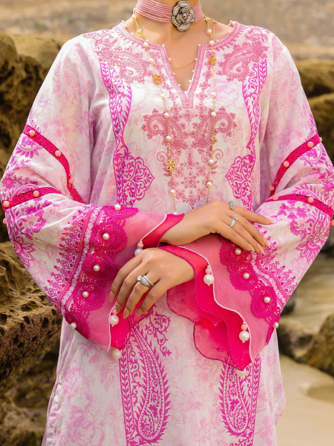 Pink Lawn 3 Piece Unstitched - ALP-3PS-2217 - Image 2