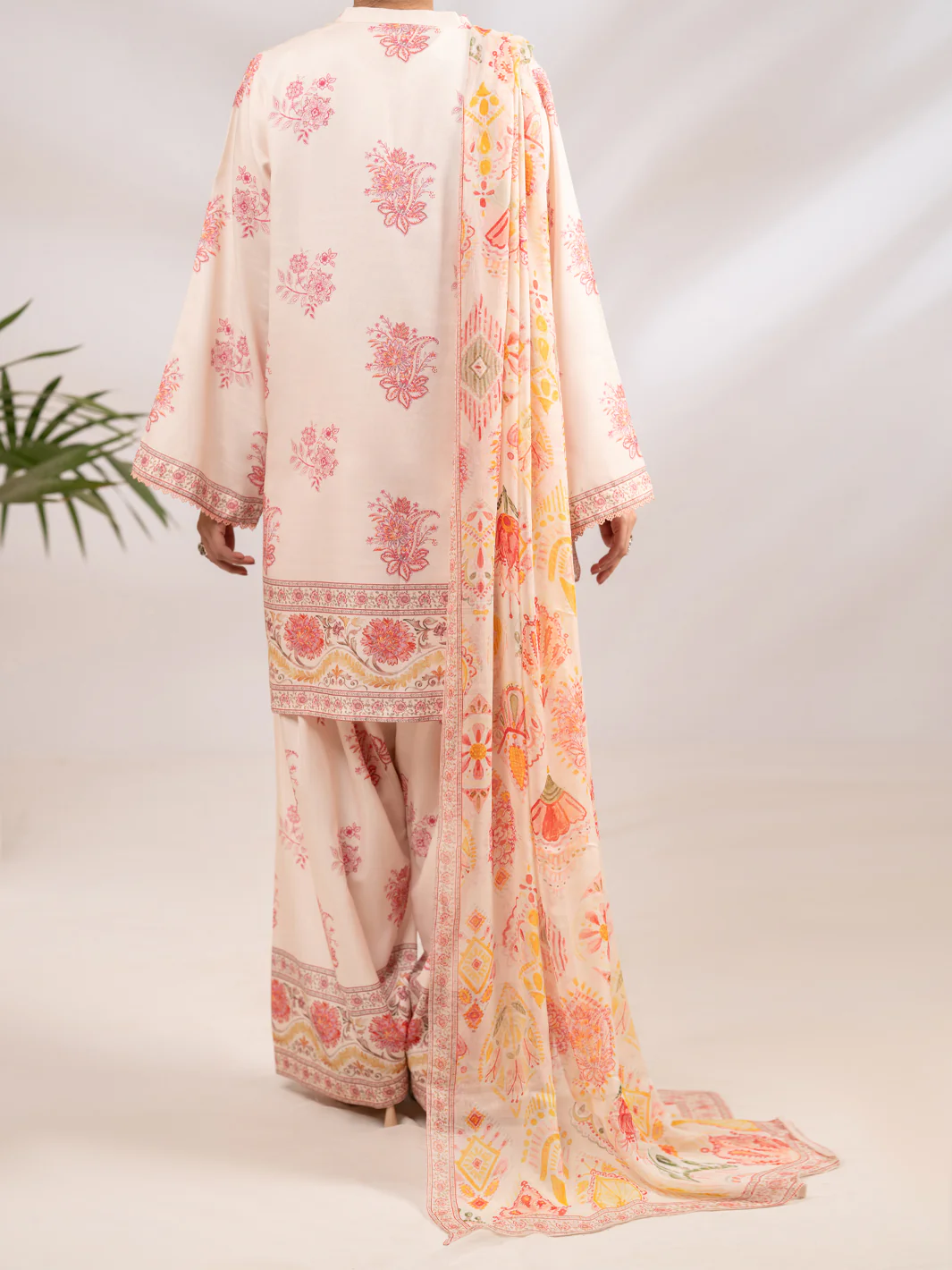 Peach Raw Silk 3Pc Stitched - ALP-3PS-2302 - Image 3
