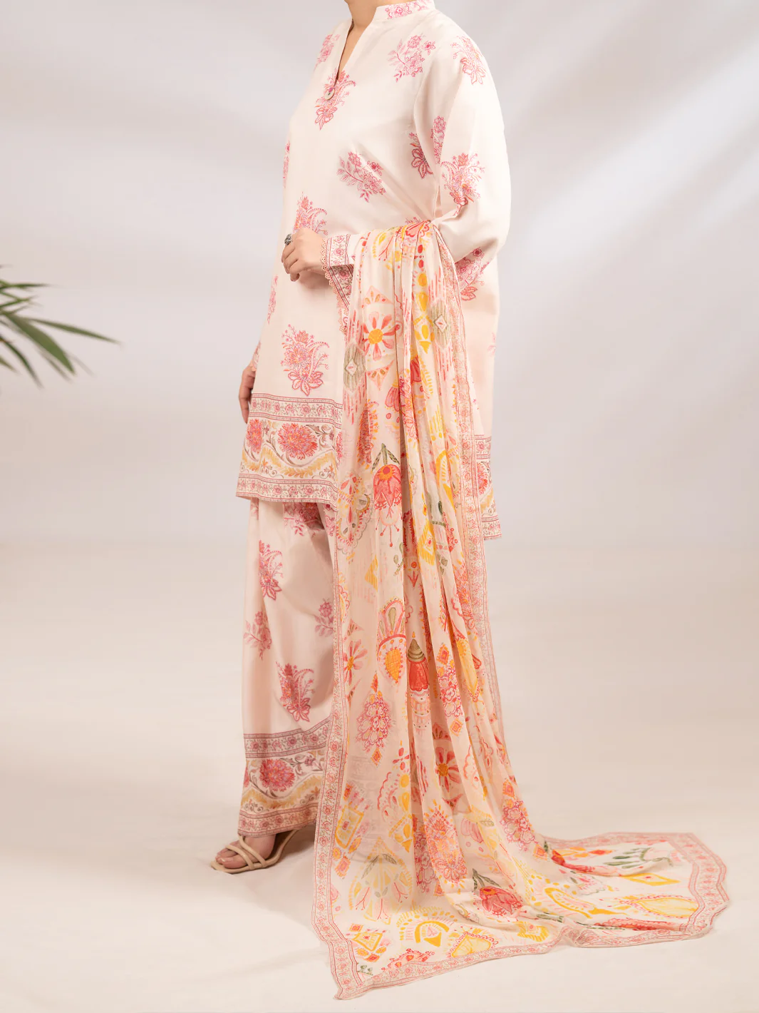 Peach Raw Silk 3Pc Stitched - ALP-3PS-2302 - Image 4