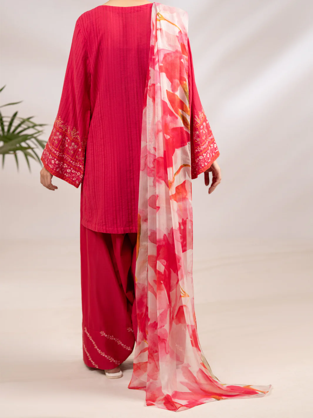 Pink Cotton Dobby 3Pc Unstitched - ALP-3PS-2323 - Image 3