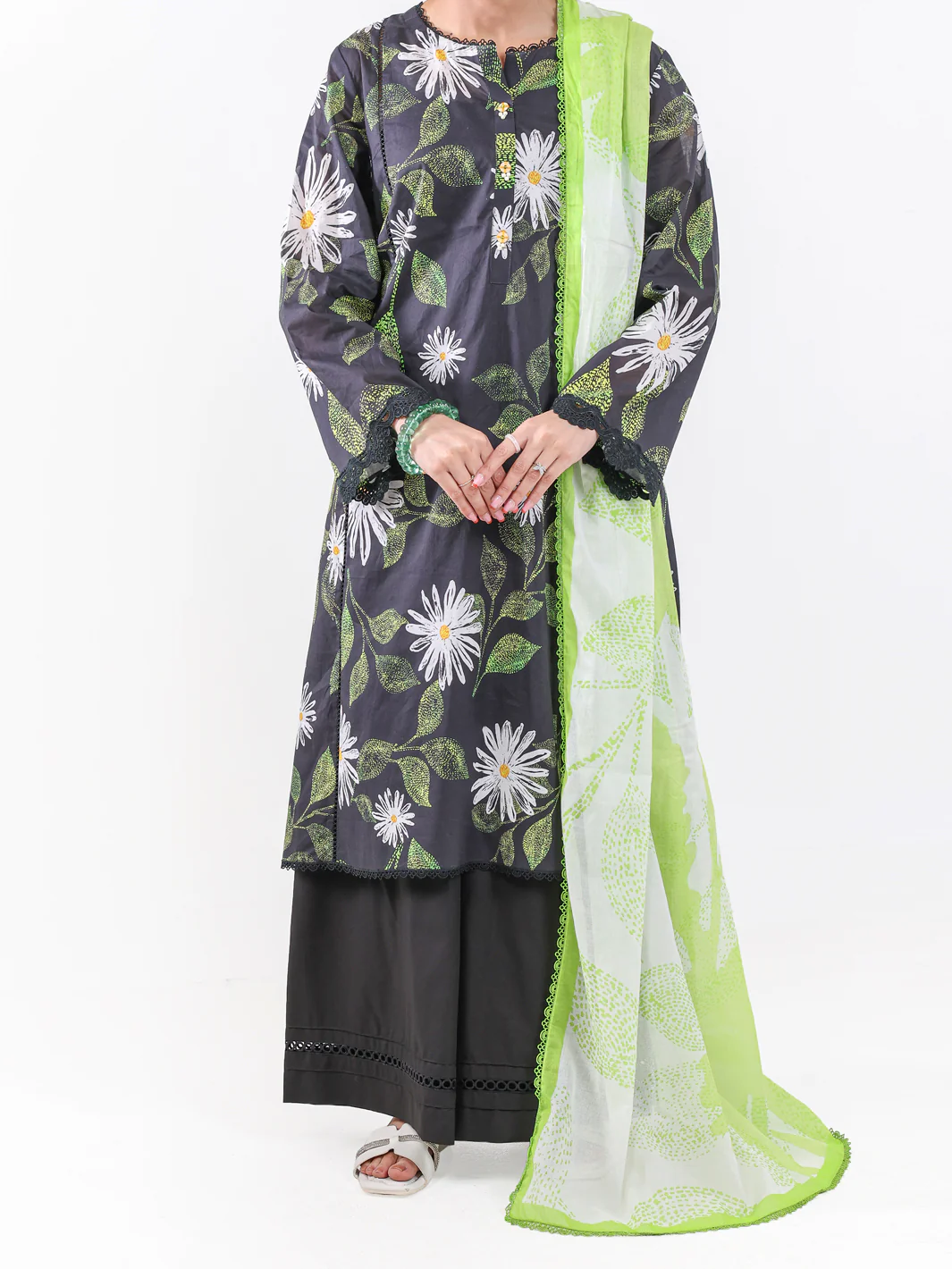 Black Lawn 3Pc Unstitched - ALP-3PS-2388