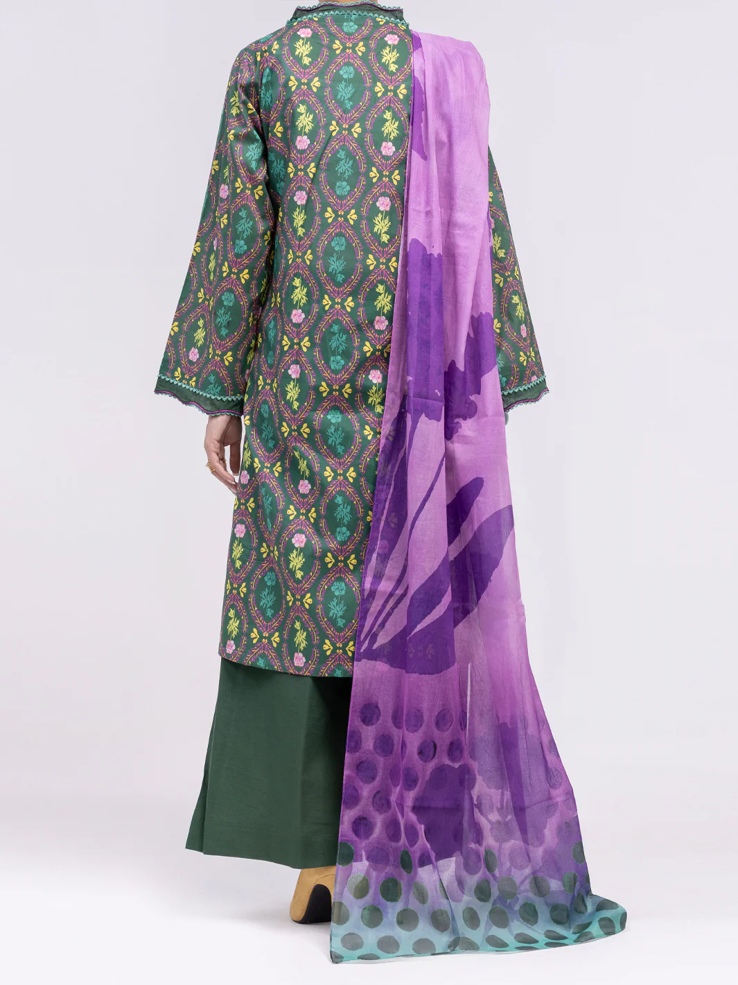 Teal Lawn 3Pc Unstitched - ALP-3PS-2397 - Image 3