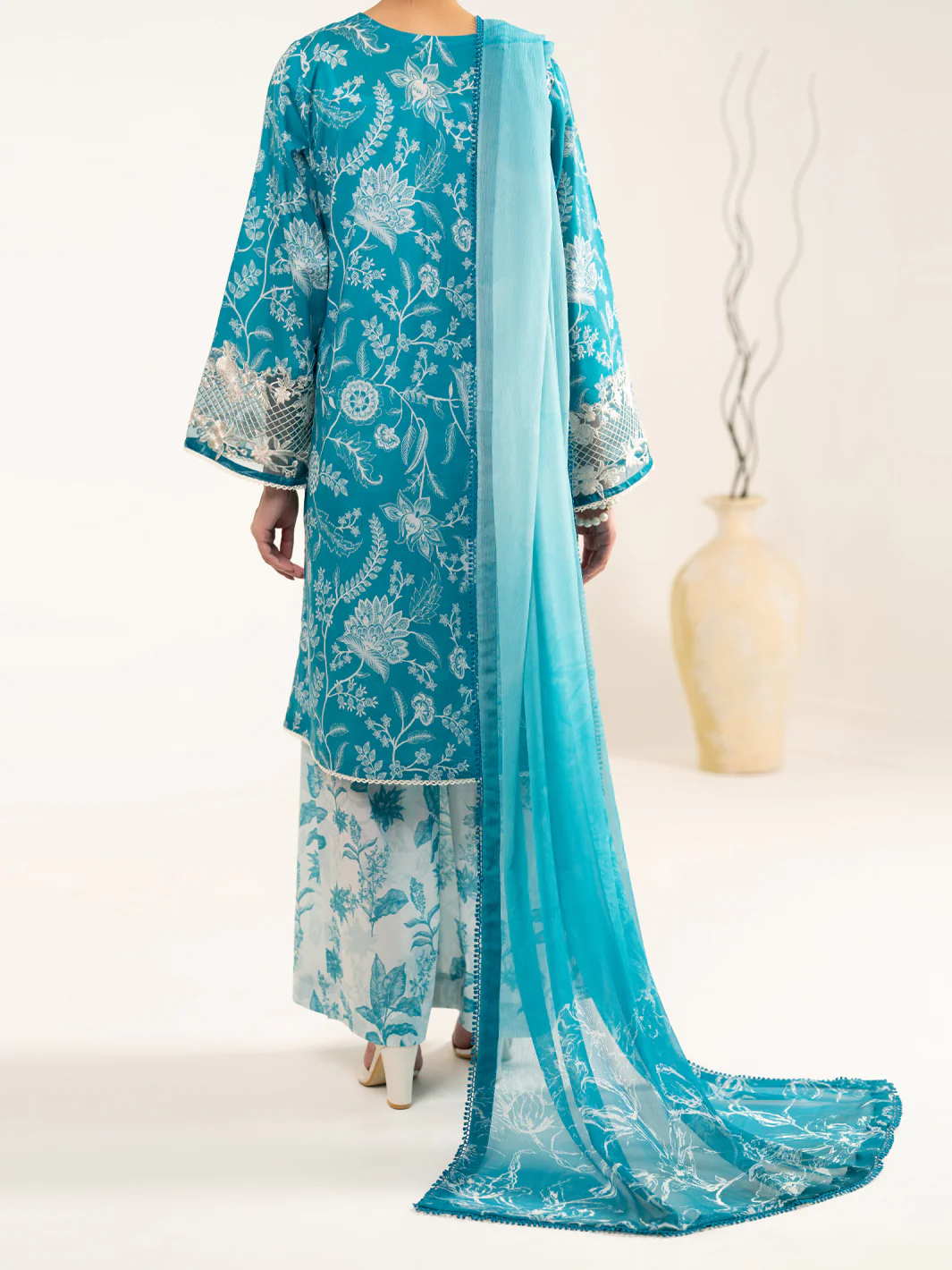 Aqua Blue Lawn 3Pc Unstitched - ALP-3PS-2404 - Image 3